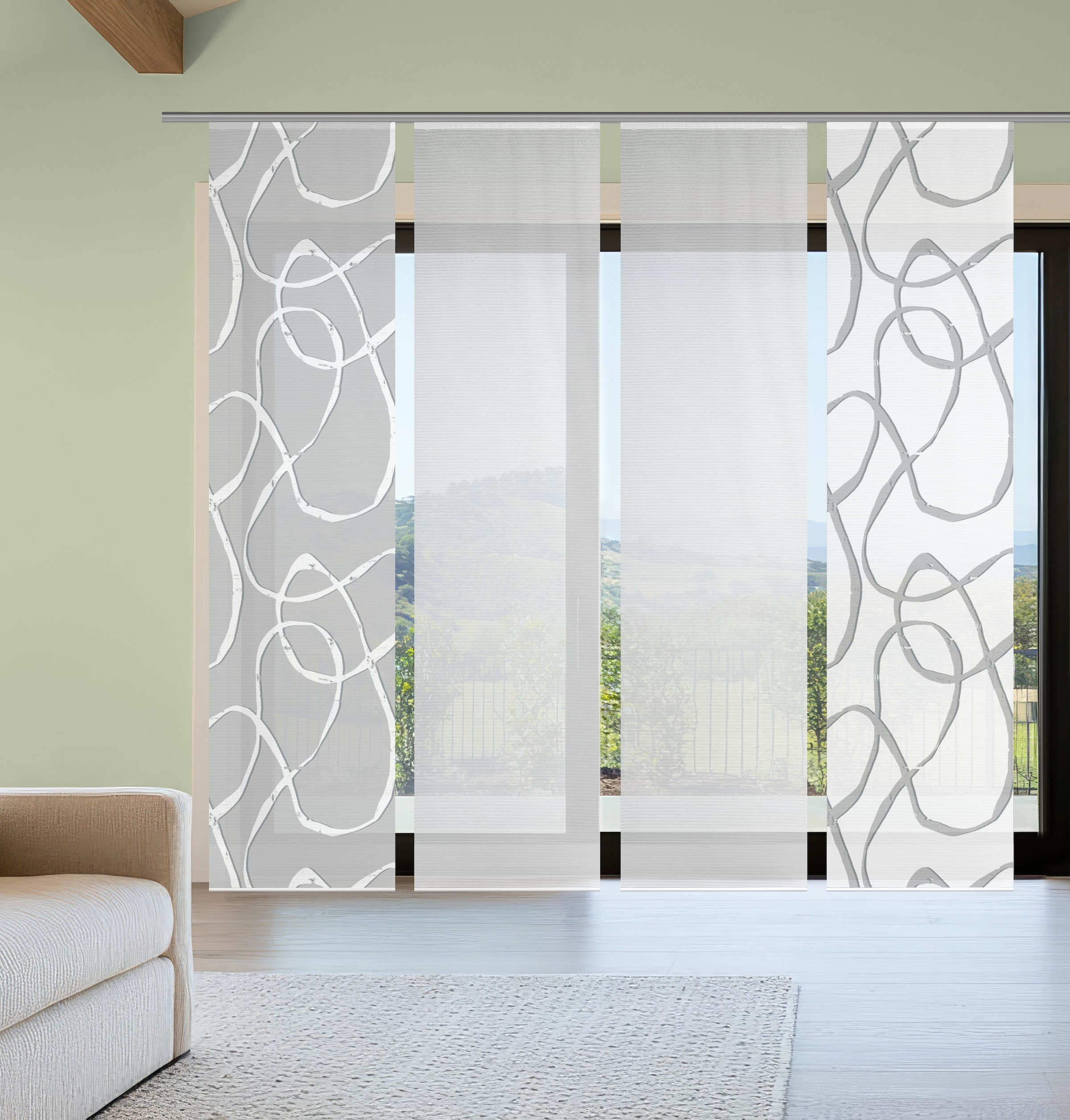 Vision S Schiebegardine "OPHELIA KOMBI" Paneelwagen 4 Stk. tlg. Schiebevorh günstig online kaufen