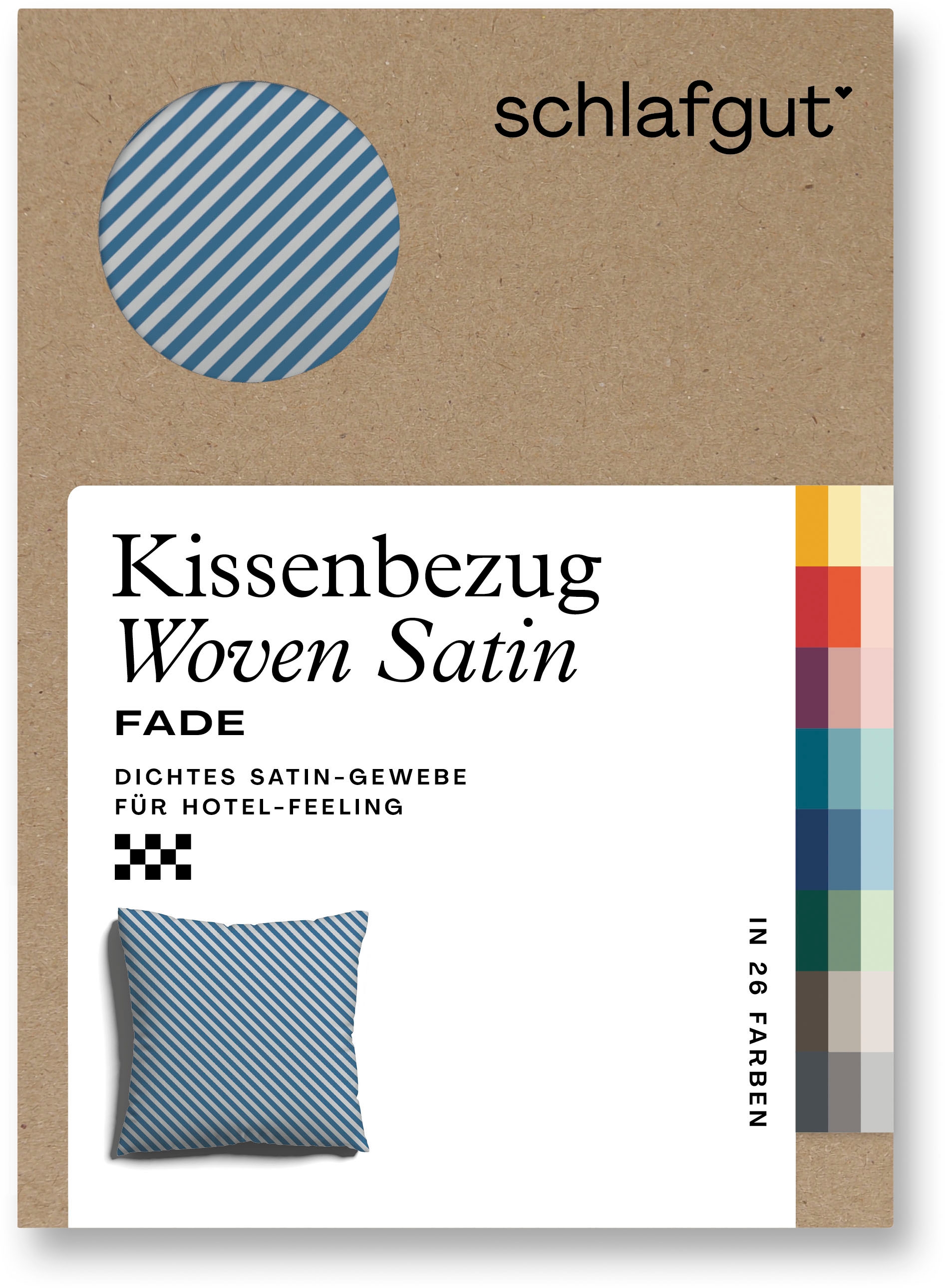 Schlafgut Kissenbezug »Premium Kissenbezug Woven Fade Satin (1 St)« Ton-in-Ton Reißverschluss, Fadendichte von 300tc, Streifen, OEKO Tex