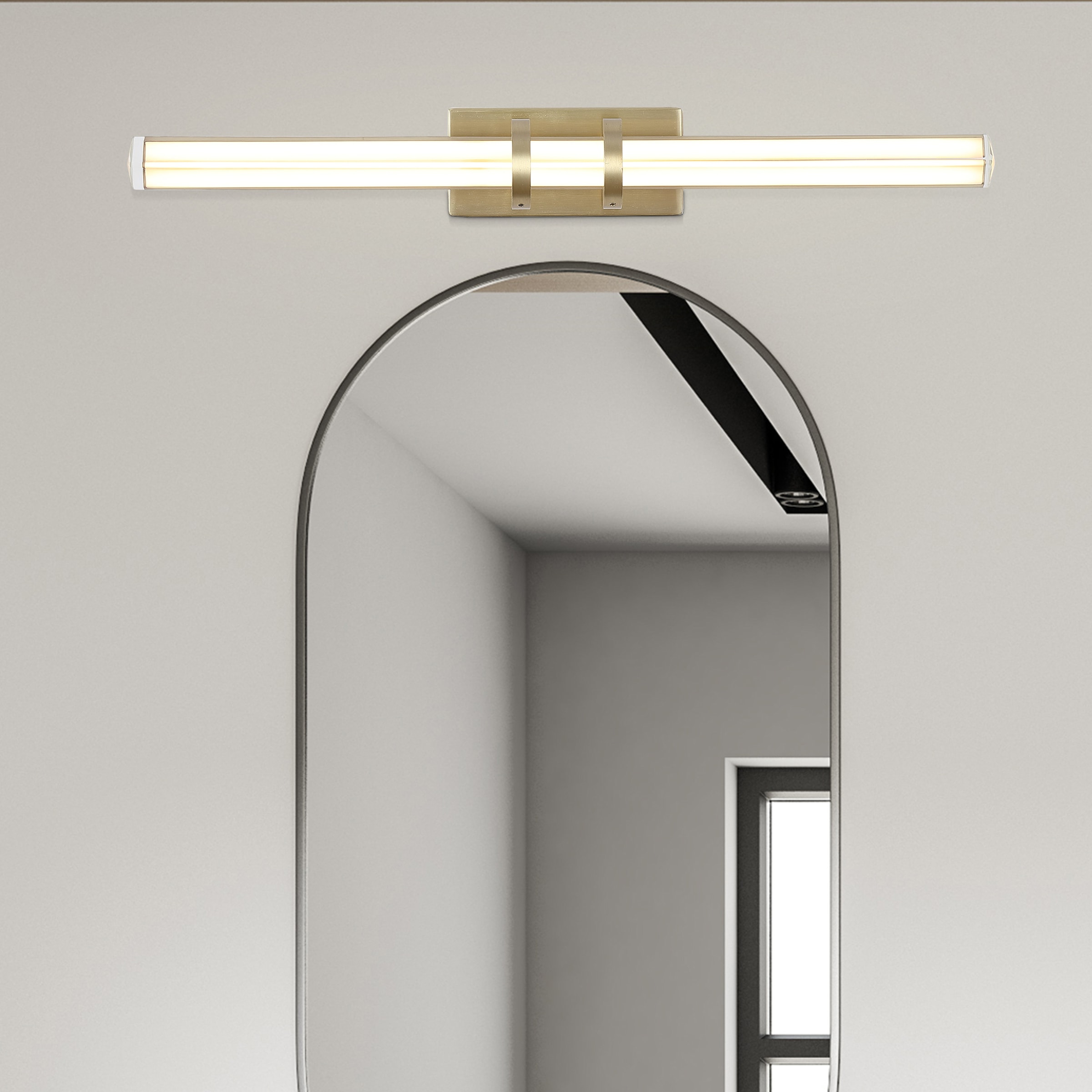 Searchlight LED Wandleuchte »Parma-LED-Wandleuchte, Satiniertes Messing und klares Glas« LED-Modul 1 Stk.