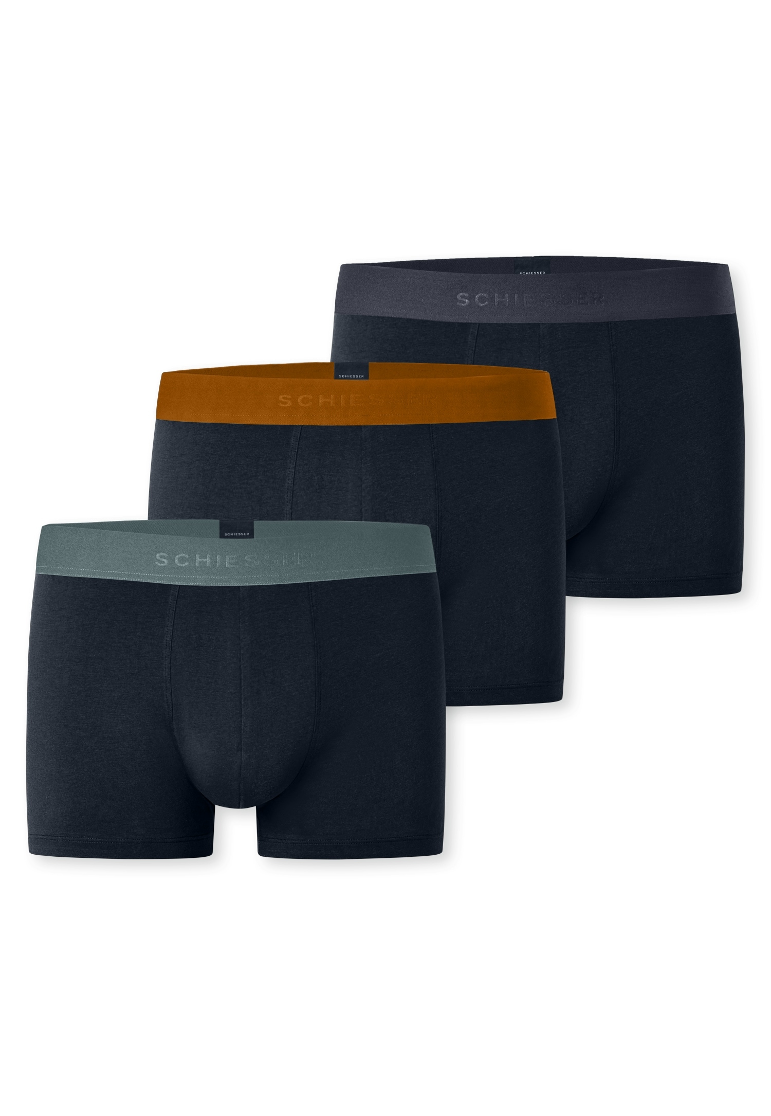 Schiesser "95/5 Multipacks" mit farblich abgesetztem, sportlichem Logo-Webgummibund