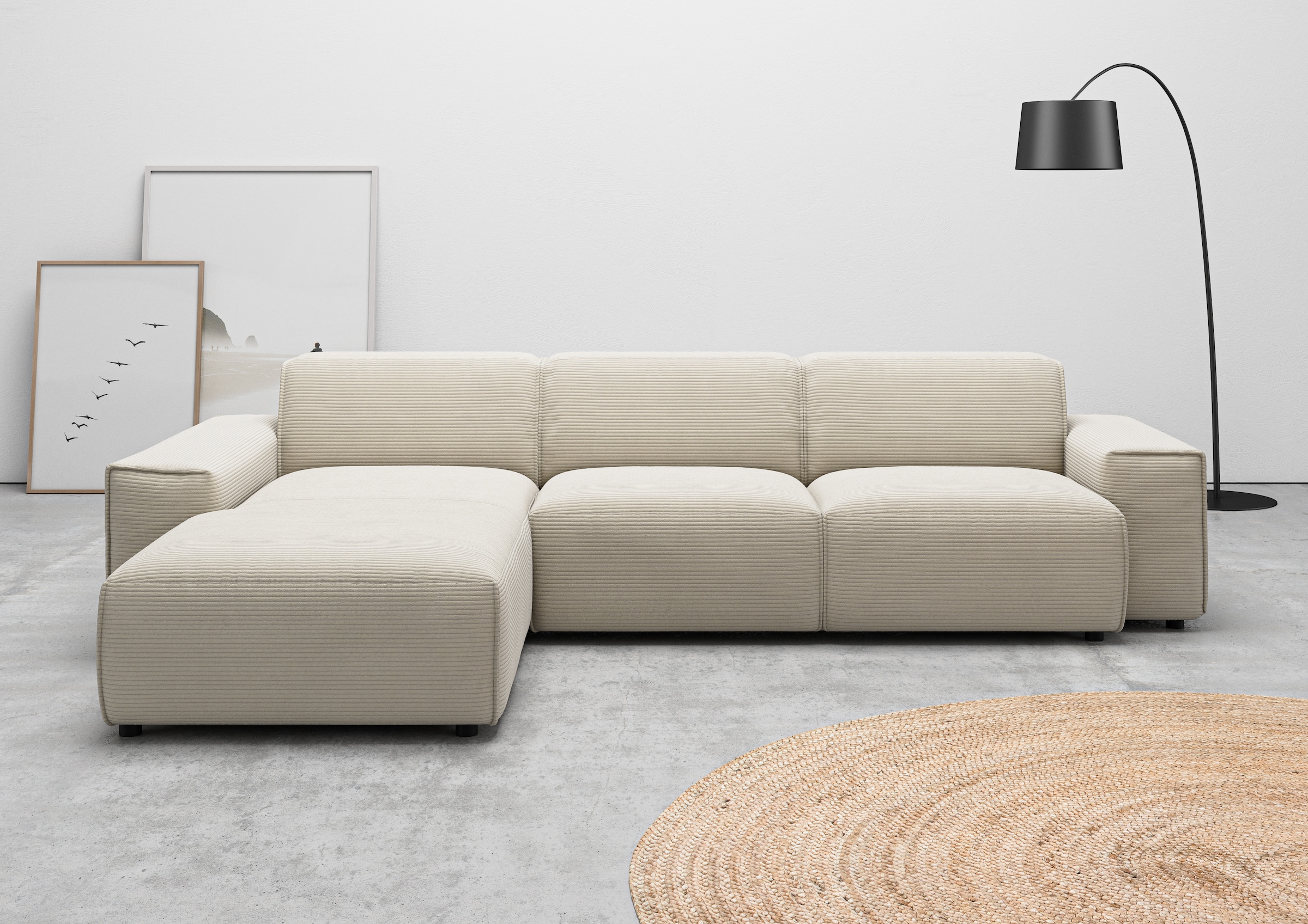 Home affaire Ecksofa "Glimminge auch in Breitcord, Feincord, Bouclé + Easy care-Bezug" L-Form, Breite 294, Zierkissen