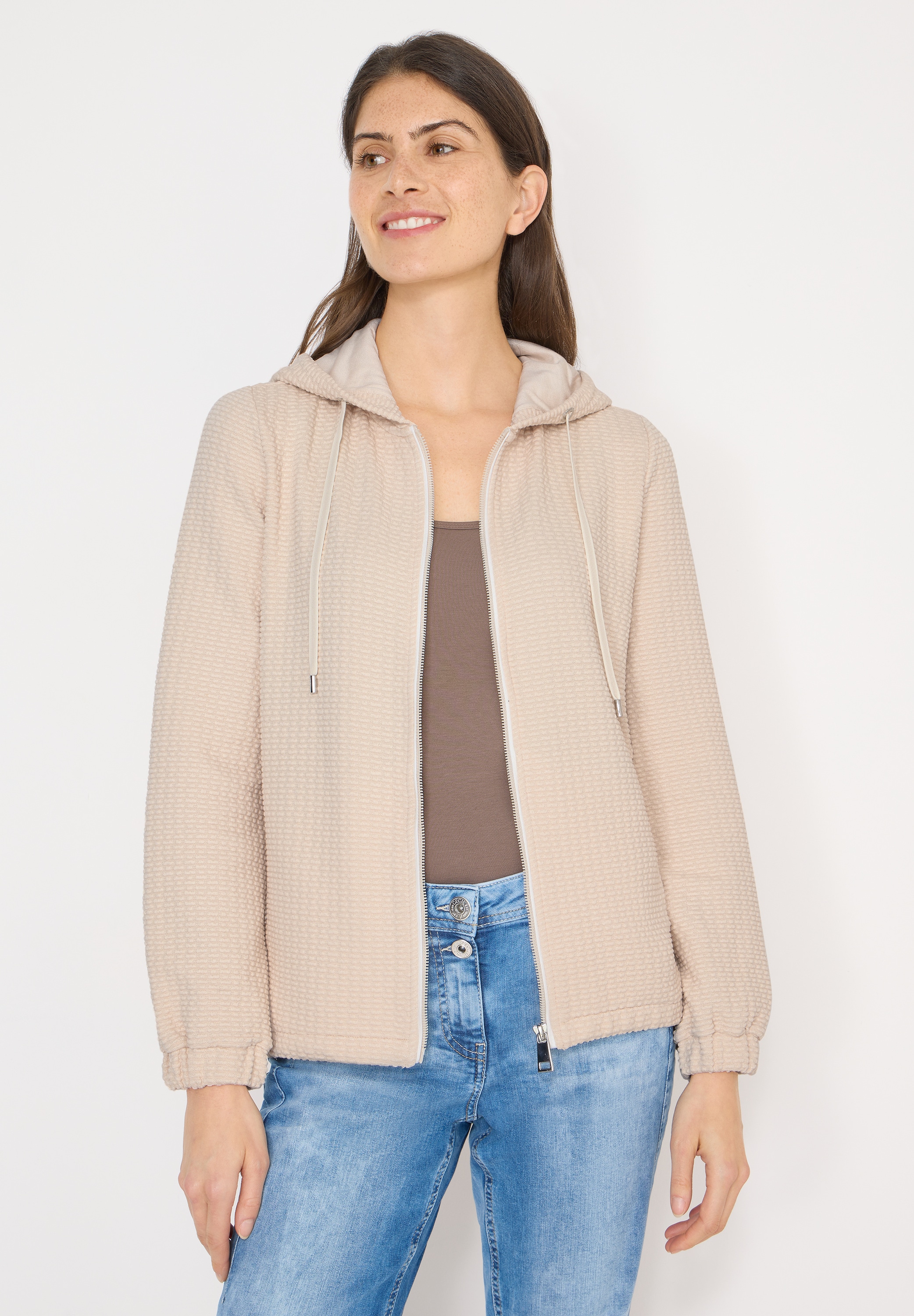Cecil Sweatjacke mit Struktur-Muster