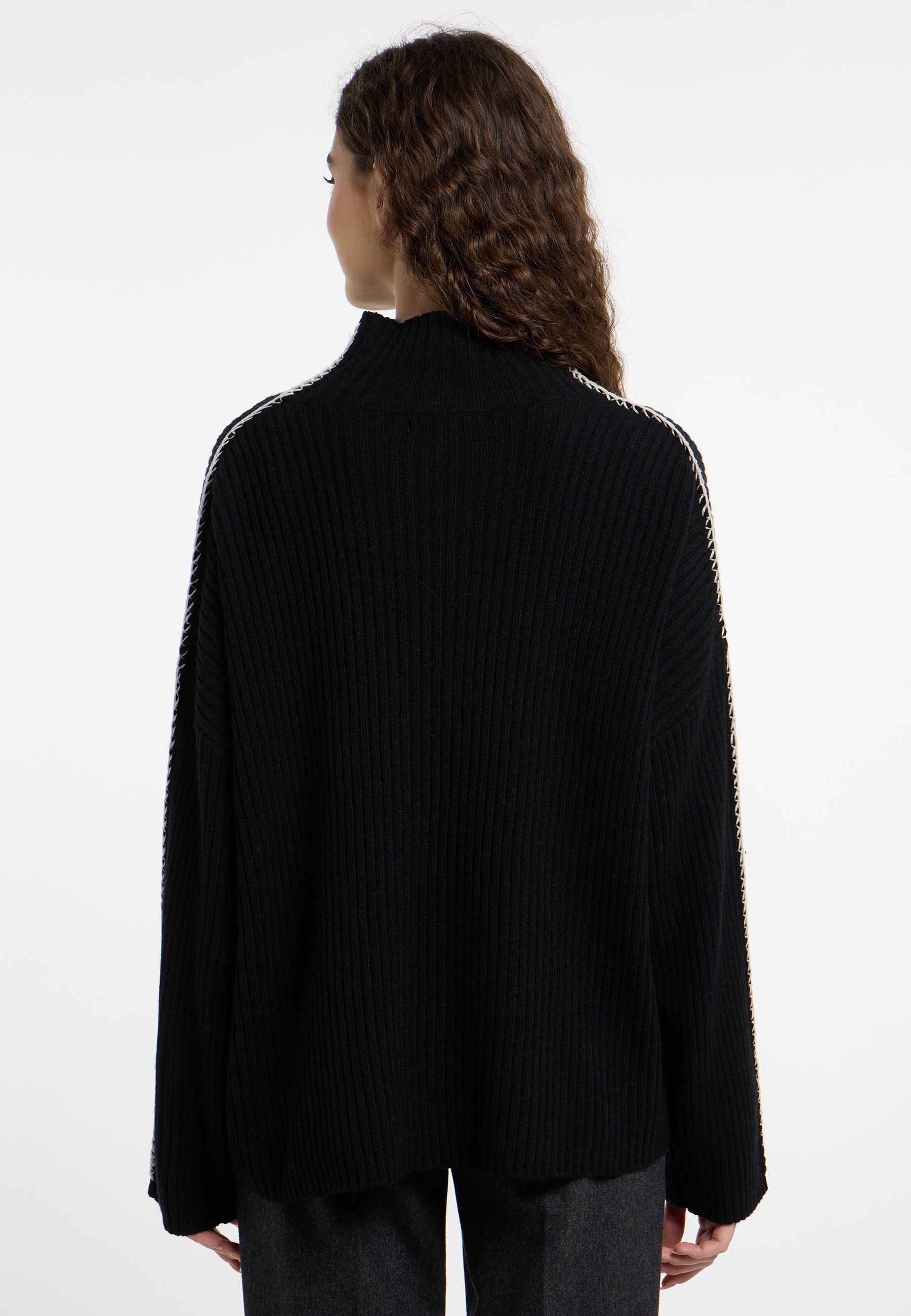 Frieda & Freddies Strickpullover »Pullover«, mit Farb- und Materialkombination