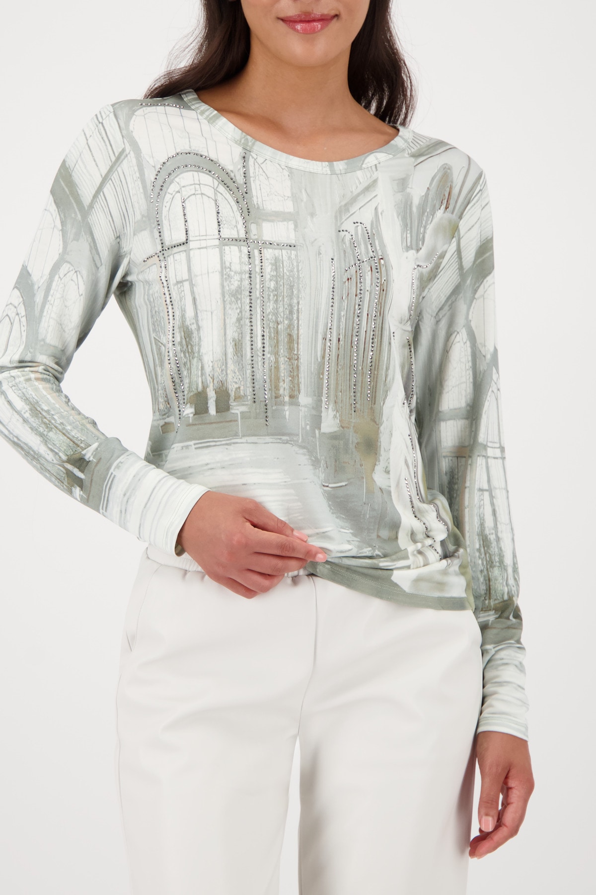 Monari Langarmshirt "Shirt Gallery allover" Regular fit mit Rundhalsausschn günstig online kaufen