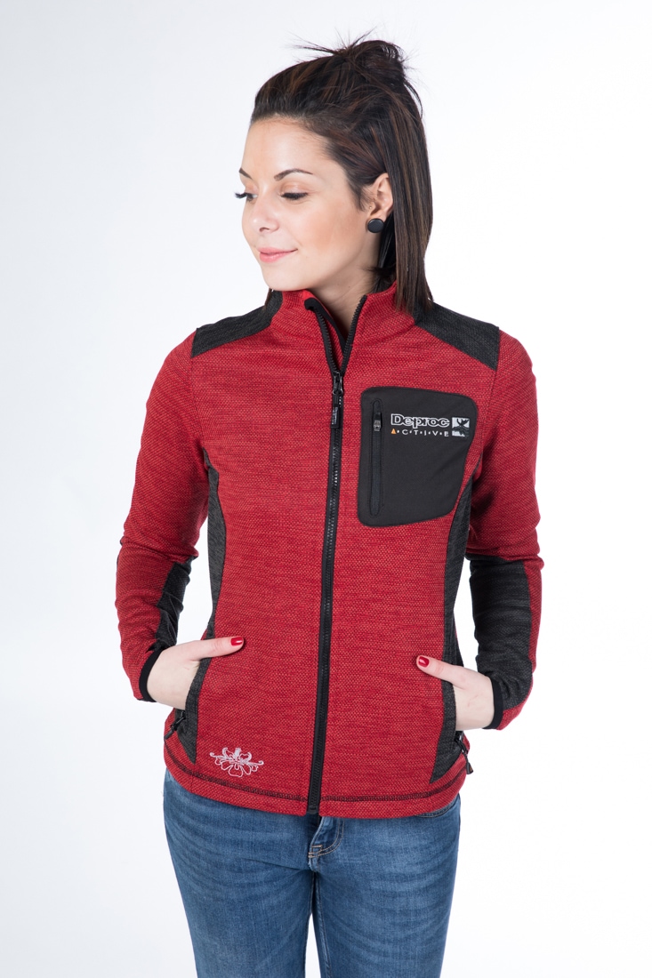 DEPROC Active Strickfleecejacke »WHITECOURT Waffelfleece WOMEN«, auch in Großen Größen erhältlich