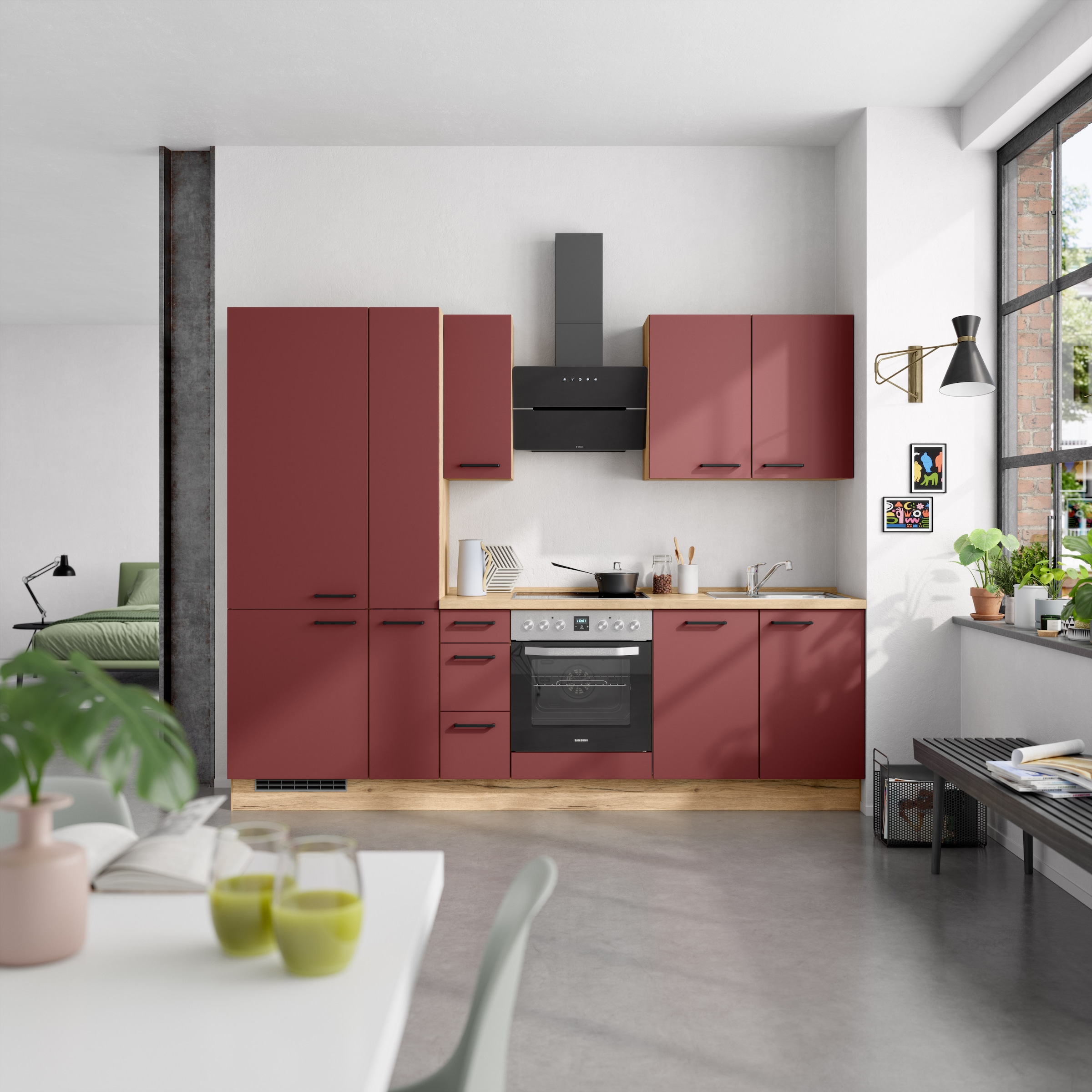 nobilia® Küchenzeile »"Easytouch II"«, vormontiert, Ausrichtung wählbar, Breite 270 cm, wahlw. mit E-Geräten