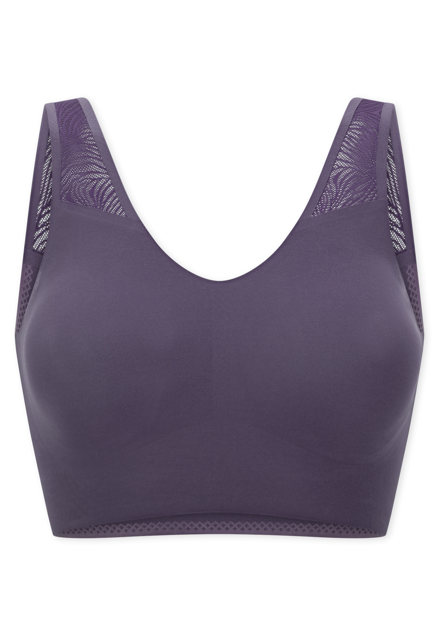 Schiesser Bustier »Invisible Soft Lace« herausnehmbare Pads, Spitzeneinsatz, V-Ausschnitt