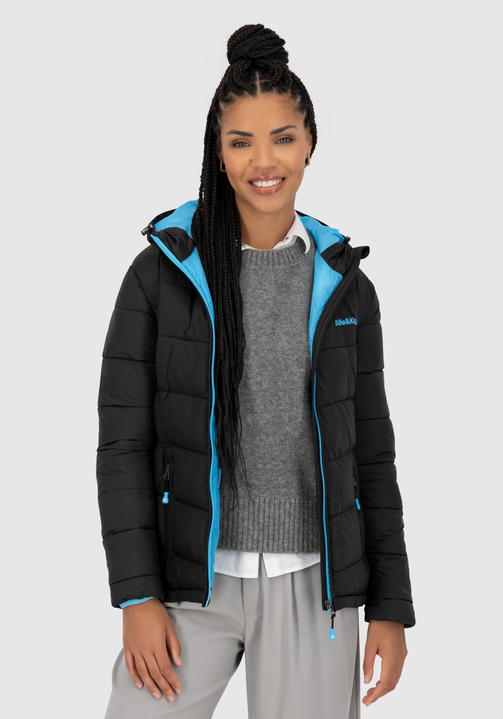 Alife & Kickin Steppjacke "AndriaAK" mit Kapuze leichte, taillierte Übergangsjacke mit breiter Steppung und Kapuze