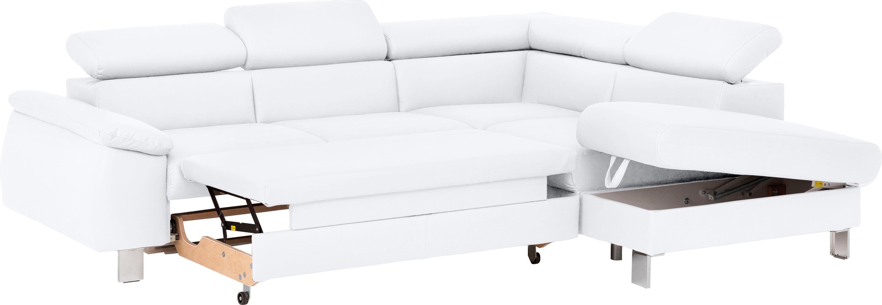 Thumbnail - COTTA Ecksofa "Komaris L-Form mit Kopfteilverstellung", wahlweise mit Bettfunktion, Bettkasten & Beleuchtung