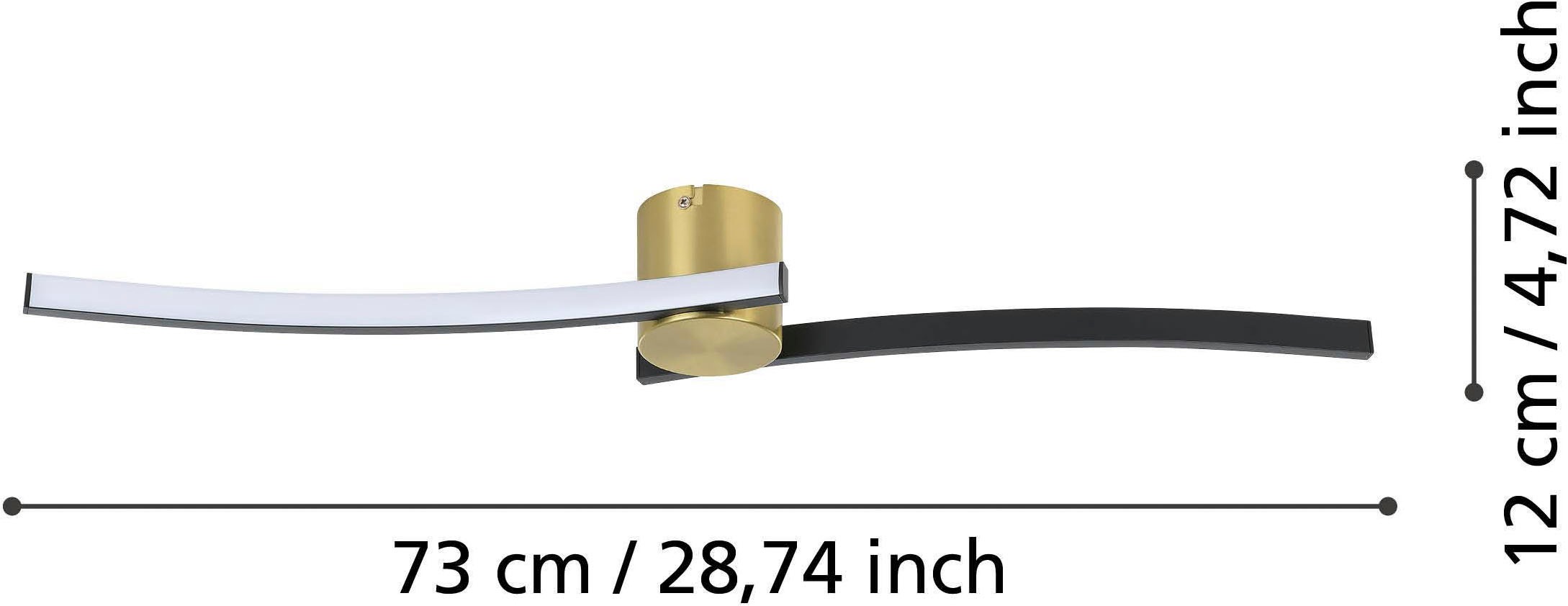 EGLO Deckenleuchte »Aieta Deckenlampe schwarz messing, Bürolampe, LED Lampe, Leuchte« LED-Modul 1 Stk. Neutralweiß Wand-/Deckenleuchte - L72 x B13 x H8 cm - 12W inkl.