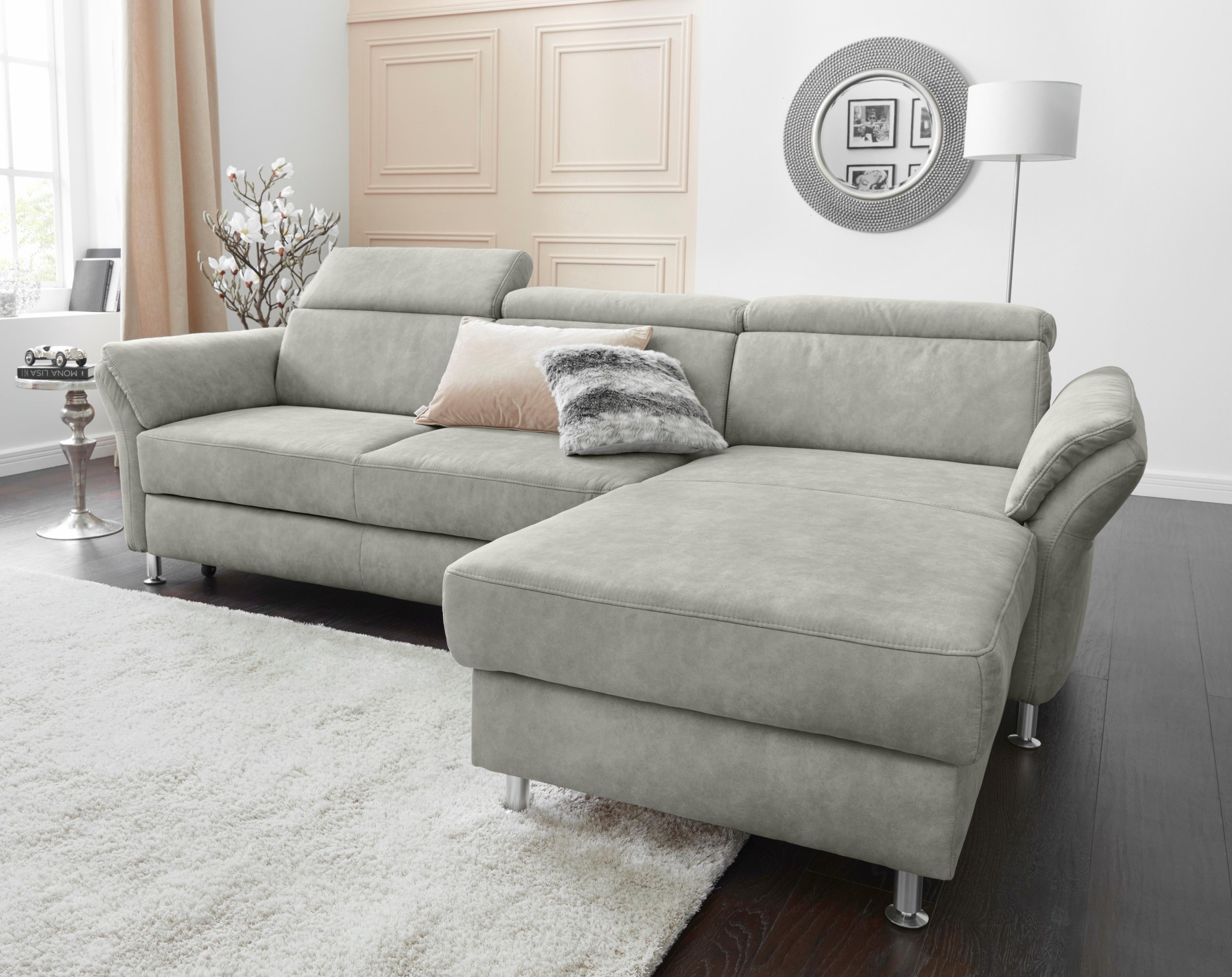sit&more Ecksofa "Avignon L-Form" Kopfteilverstellung, wahlweise mit Schlaffunktion und Bettkasten