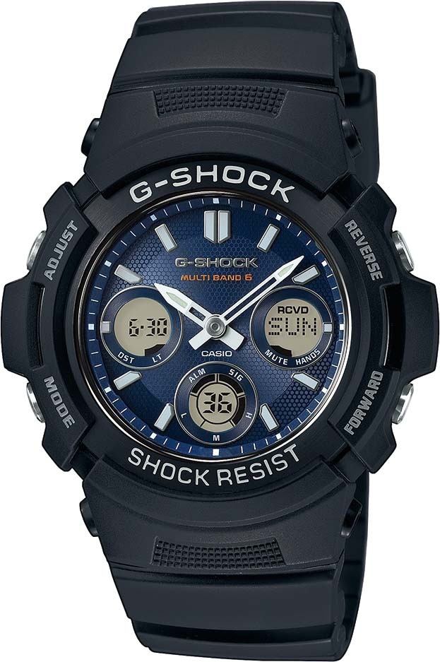 CASIO G-SHOCK Funkchronograph »AWG-M100SB-2AER«, Solaruhr, Armbanduhr, Herrenuhr, digital, retro,bis 20 bar wasserdicht