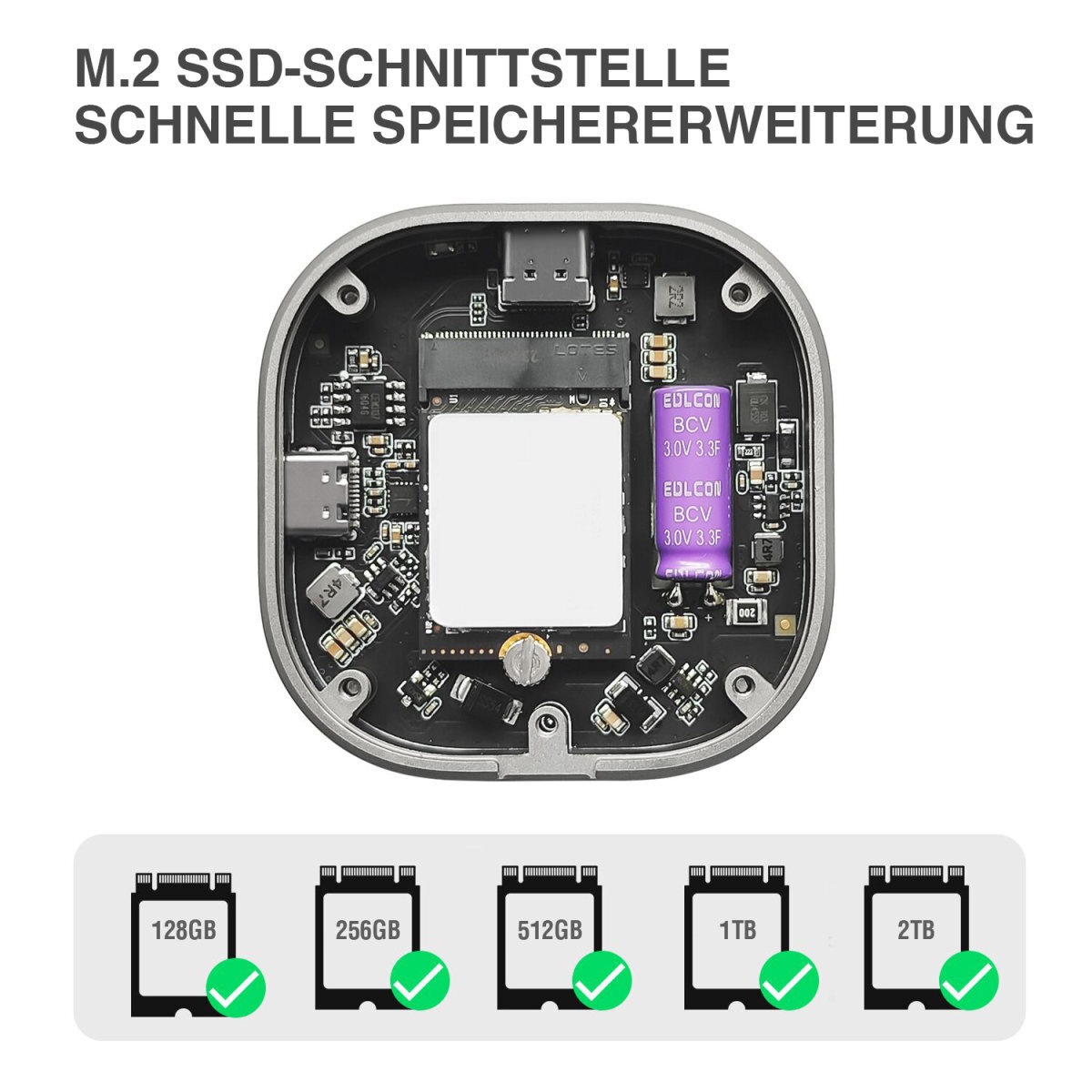 4smarts Halterung »Magnetisches SSD-Gehäuse Kickstand 3x USB-C und MagSafe«
