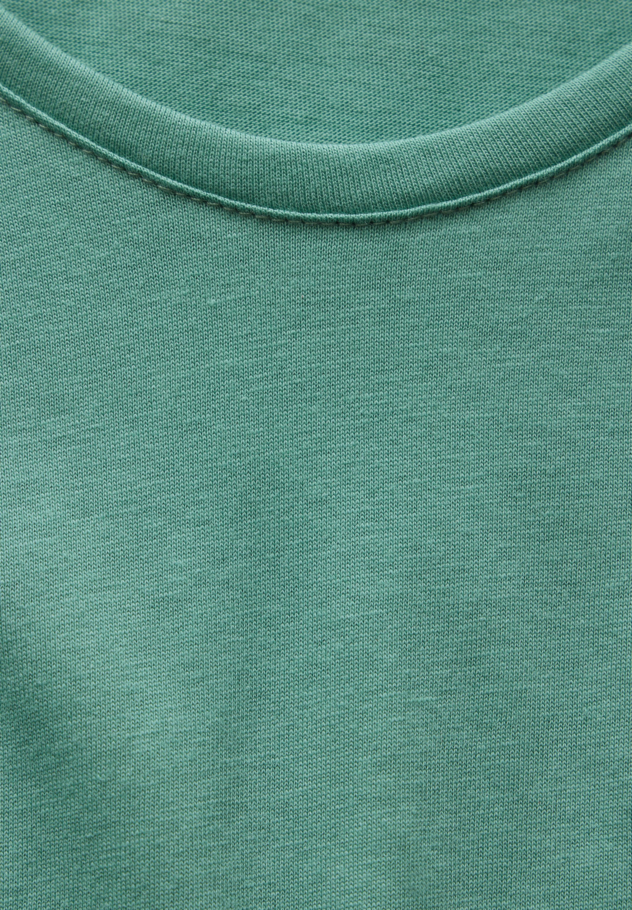 STREET ONE Langarmshirt, mit abgerundetem V-Ausschnitt