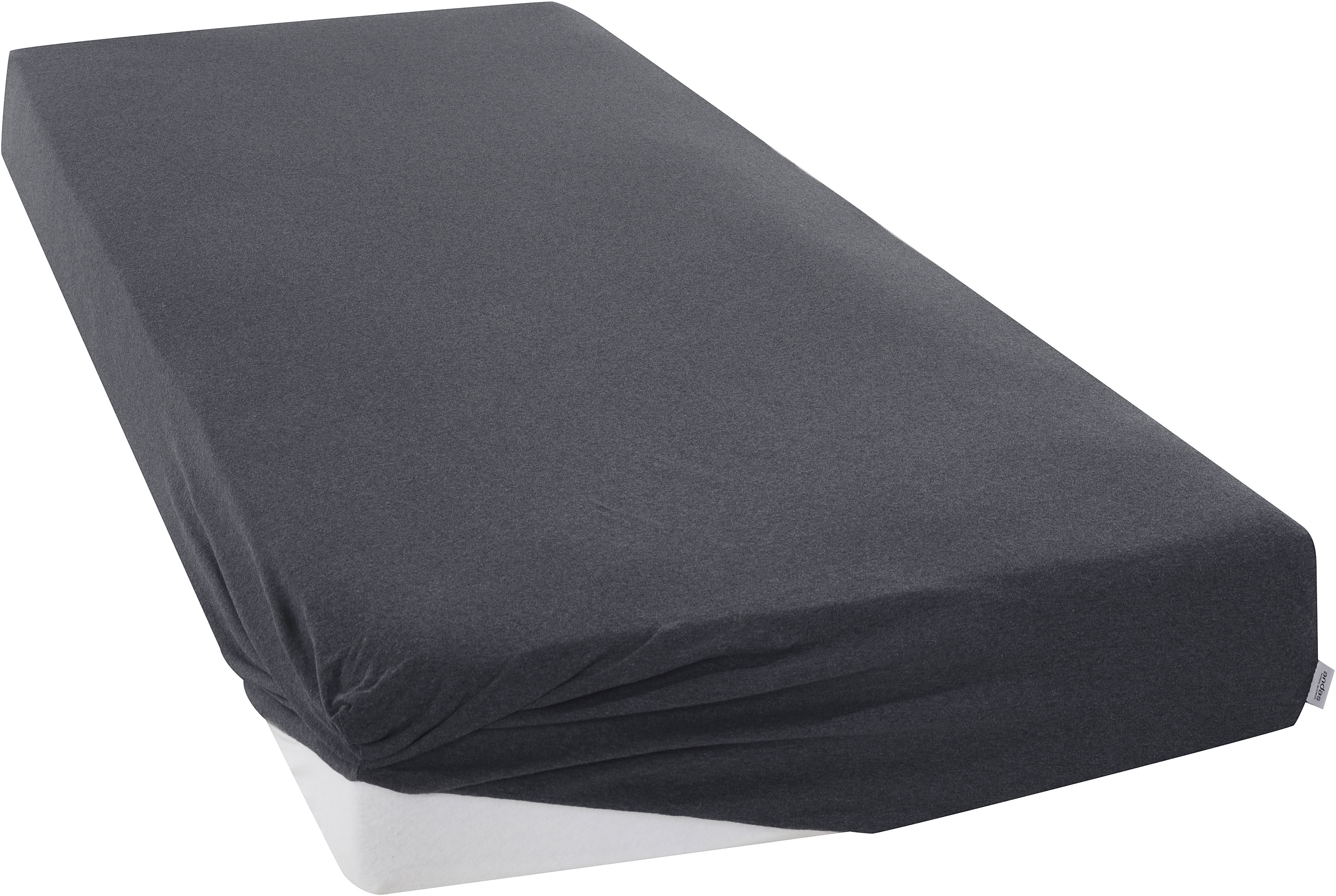 OTTO home Spannbettlaken "VALJE in Melange-Optik, hochwertiger Baumwoll-Jersey 130g/m²" Baumwolle, für Matratzen bis 25 cm Höhe, Bettlaken aus Melange-Garn