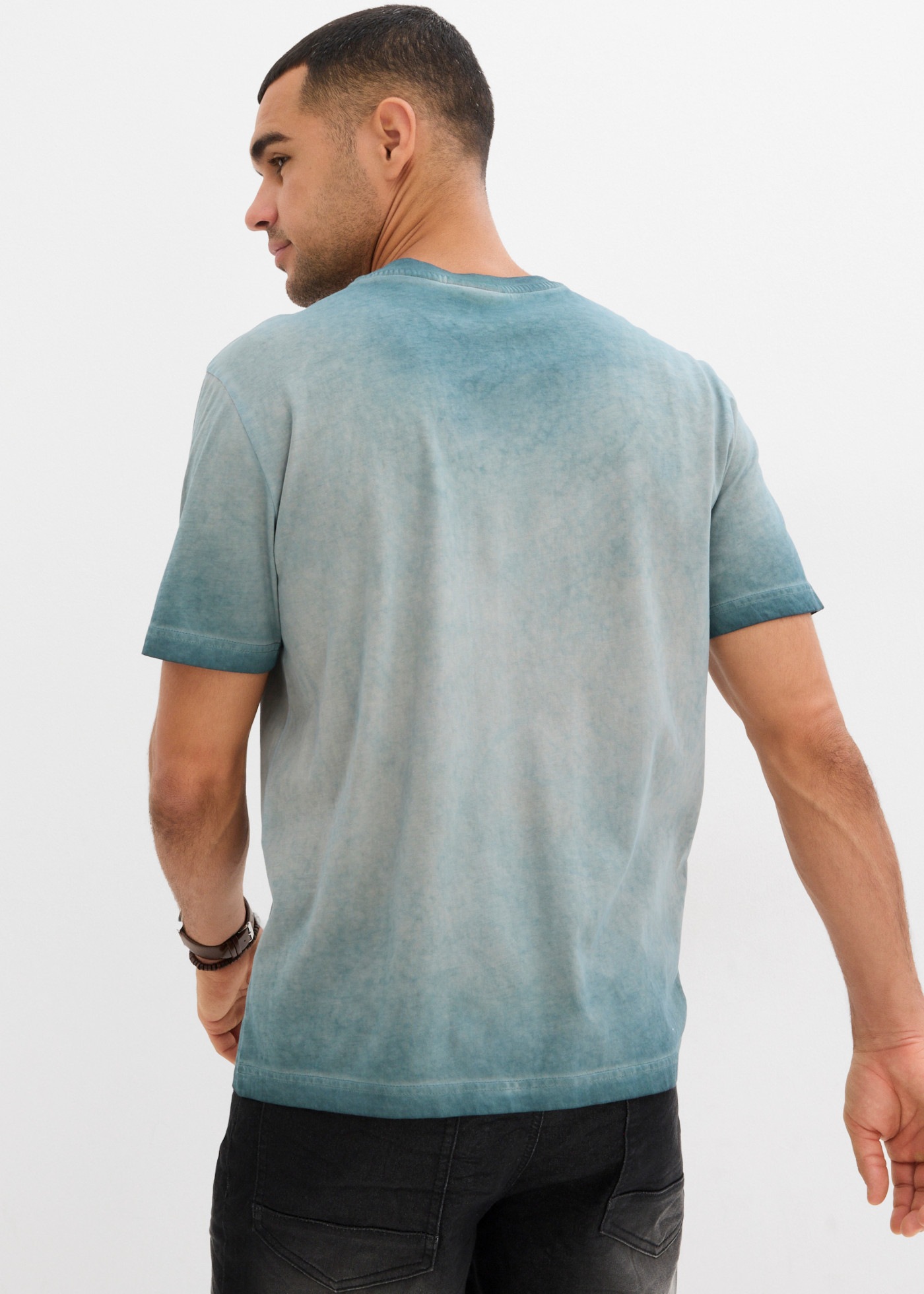 bonprix T-Shirt aus reiner Baumwolle, mit Oil-Dyed-Effekt