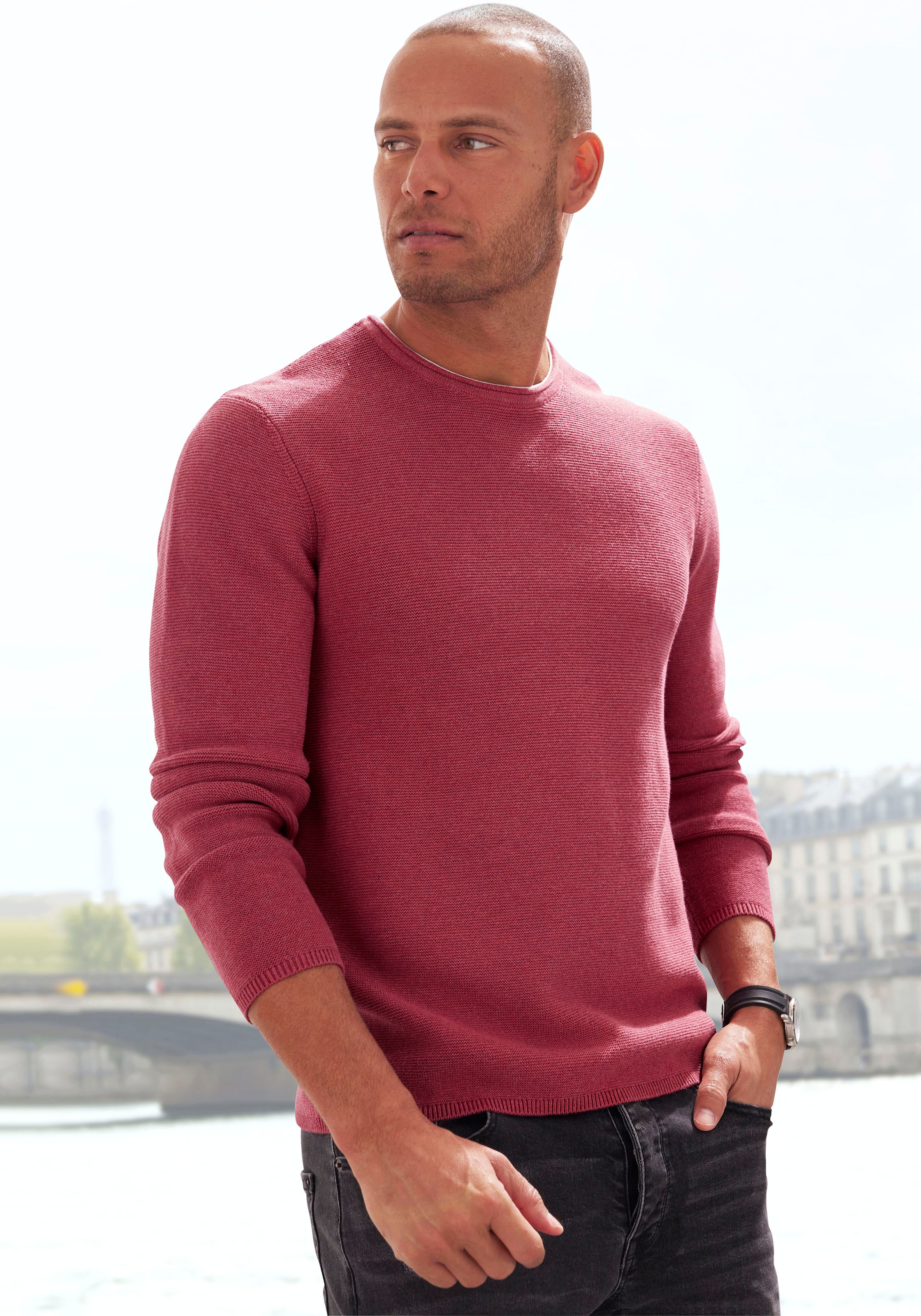 AUTHENTIC LE JOGGER Strickpullover, mit Double-Layer Optik ▷ bestellen |  BAUR