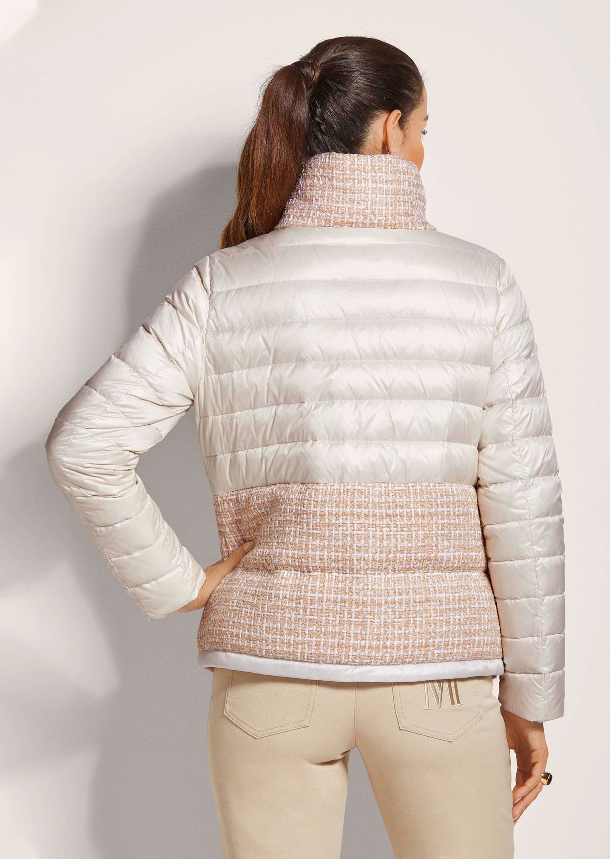 MADELEINE Steppjacke »Steppjacke Steppjacke mit Bouclé-Partien«