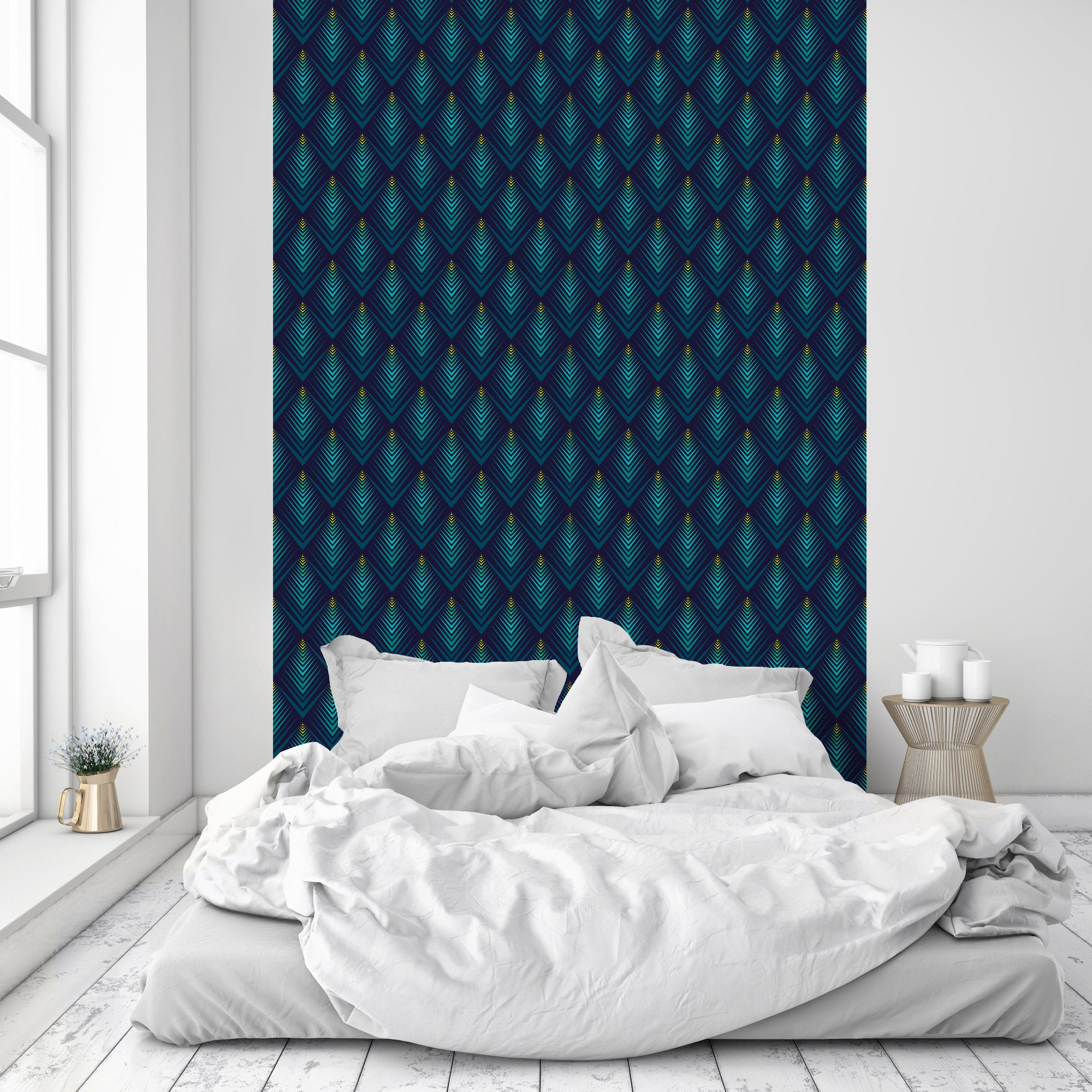 queence Vinyltapete »Lovis«, gemustert-Farbverlauf-bedruckt-abstrakt, 90x250cm, selbstklebend, kinderleichte Anbringung, Sticker