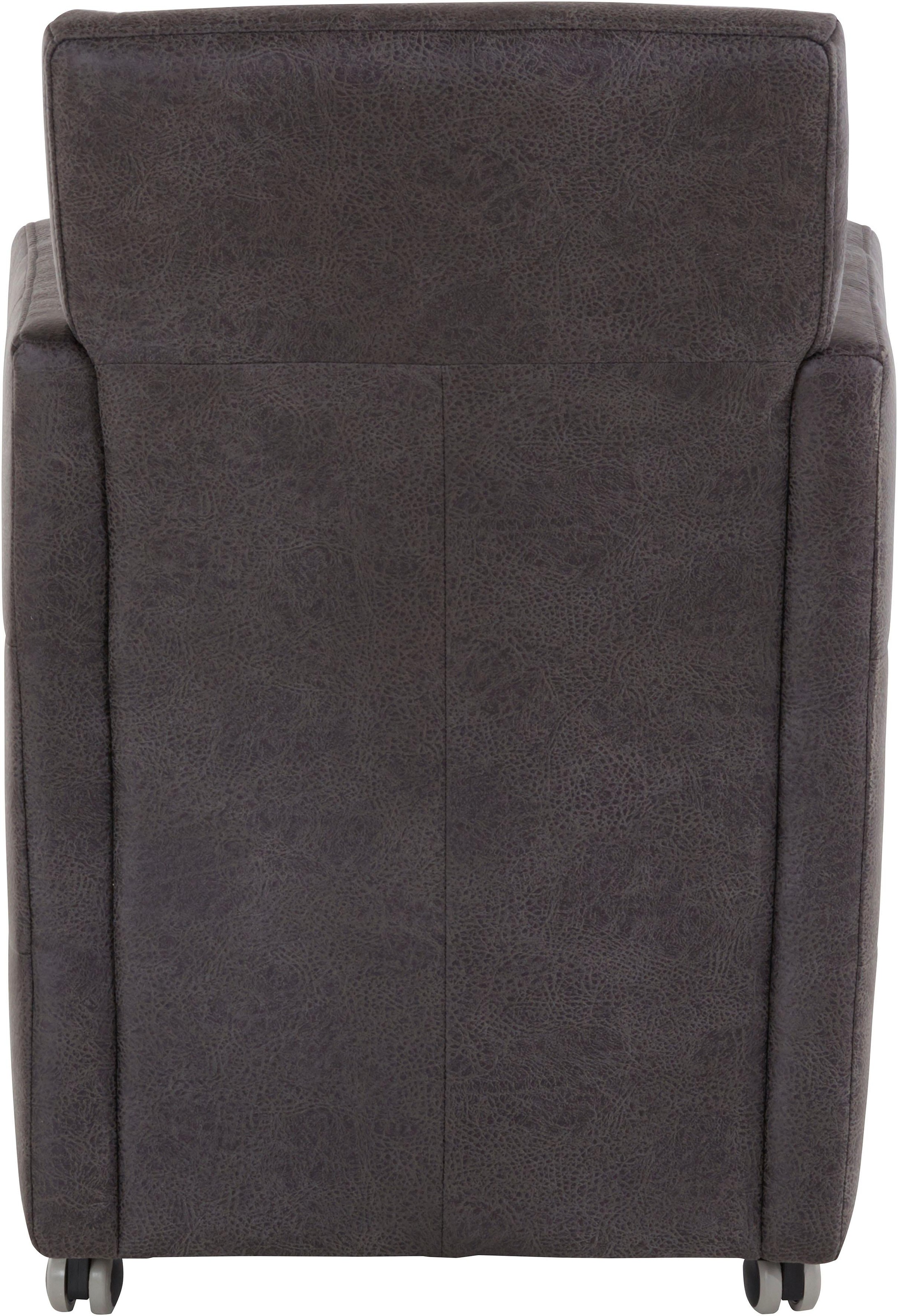 exxpo - sofa fashion Sessel »Barista Clubsessel auf Rollen, schmale Armlehnen, aktuelles Design«, bequem und komfortabel, Breite 61 cm