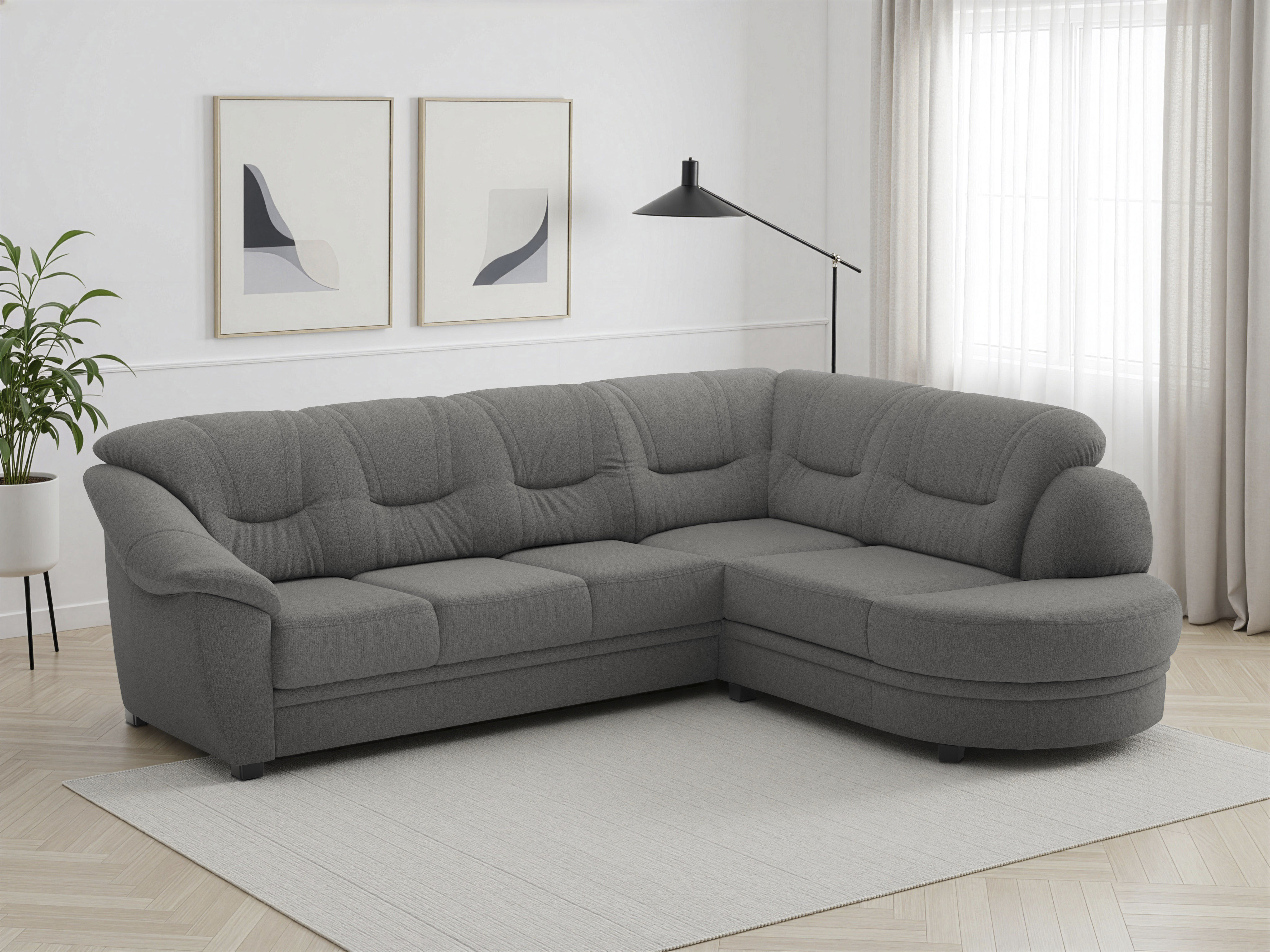 sit&more Ecksofa "Savona L-Form, B: 267 cm, Couch mit Federkern, Komfortsitzhöhe 46 cm" optional mit Schlaffunktion