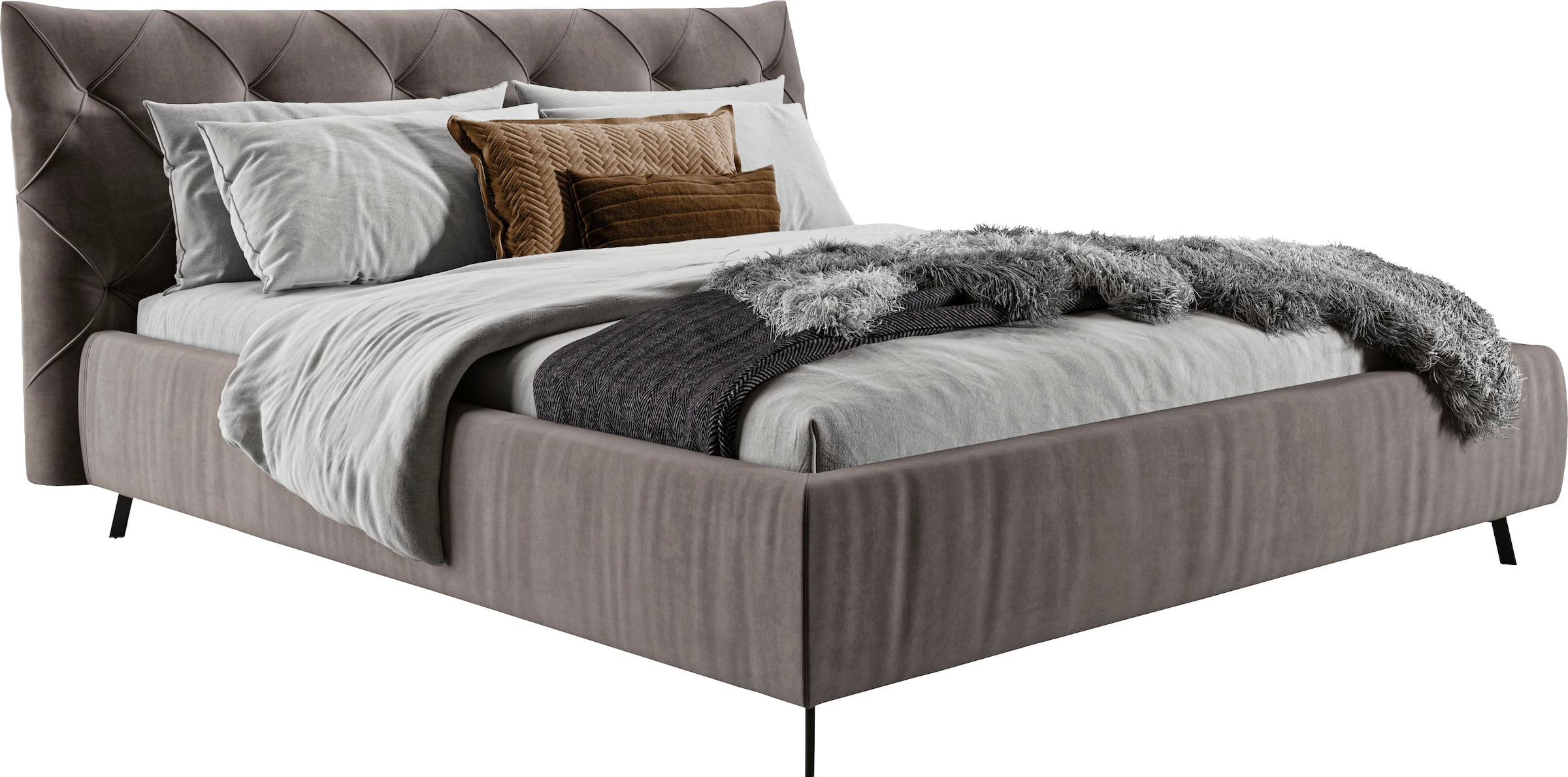 Home affaire "Elloree, in 4 Breiten bis 200cm, auch in Leder" Kopfteilhöhe 105 cm, belastbar bis 280 kg, auch in Überlänge 220cm