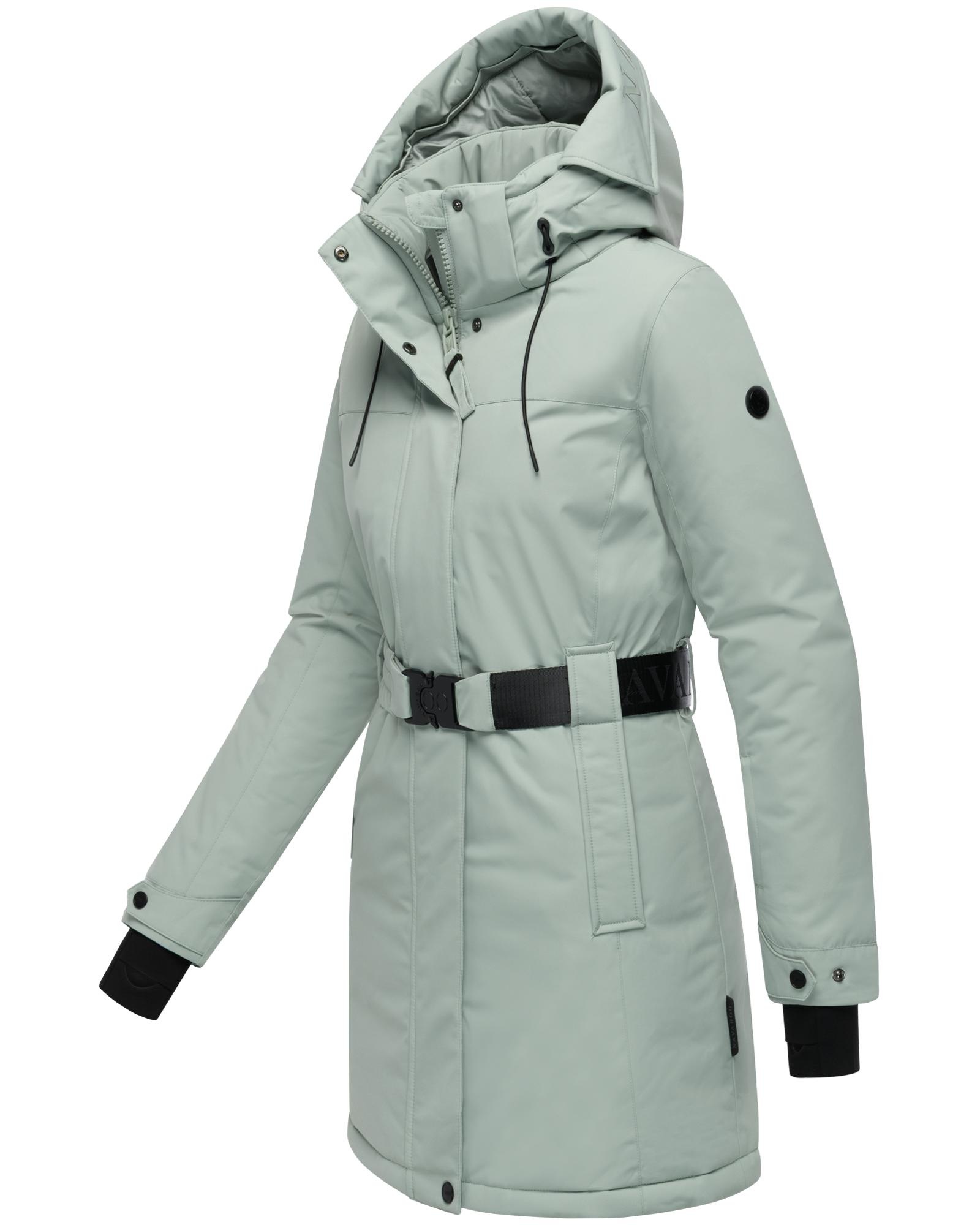 Navahoo Wintermantel »Frostkuss 14«, Warmer Damen Mantel mit abnehmbarer Kapuze und Taillengürtel