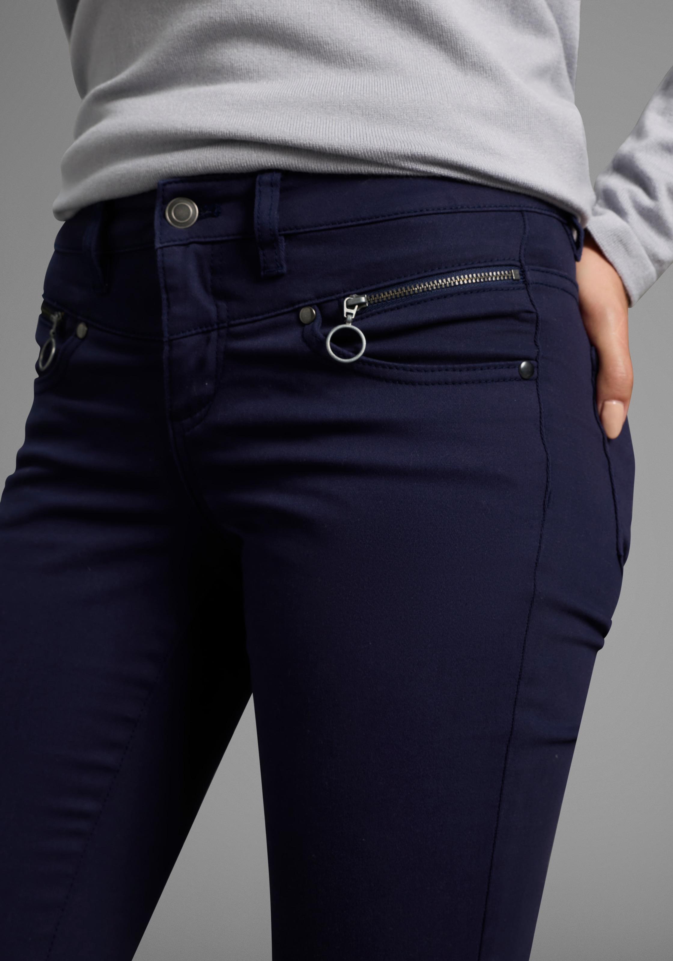 DELMAO 5-Pocket-Hose, mit Reißverschluss-Details