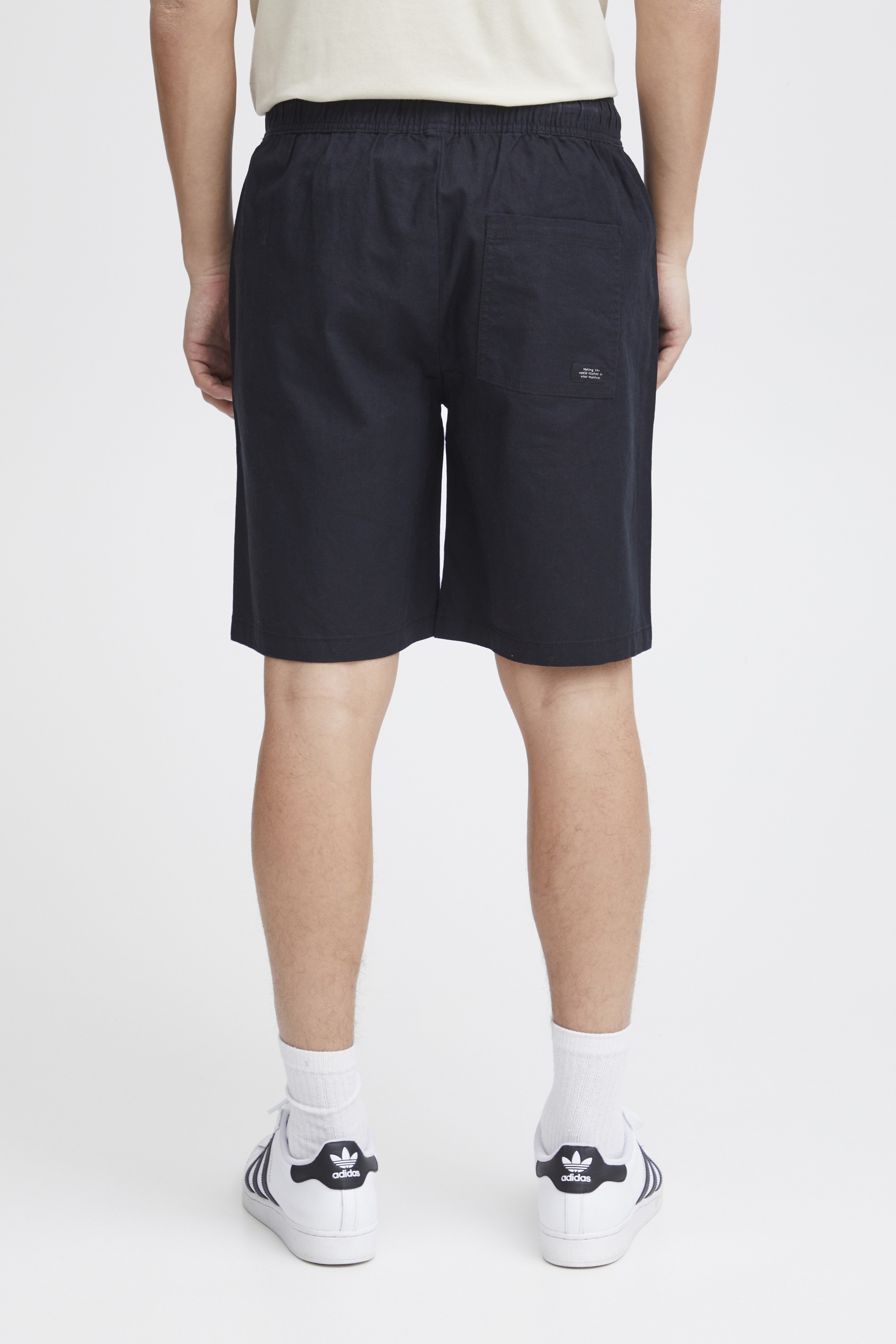 Shorts BLEND "Leinenshorts BHShorts", Herren, Gr. XL, N-Gr, schwarz, Obermaterial: 55% Leinen LI. 45% Baumwolle CO., Hosen Shorts 6
