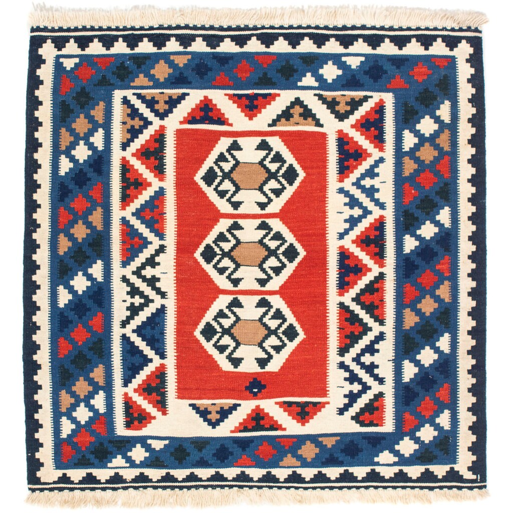 morgenland Wollteppich »Kelim - Oriental quadratisch - 103 x 103 cm - mehrfarbig«, quadratisch