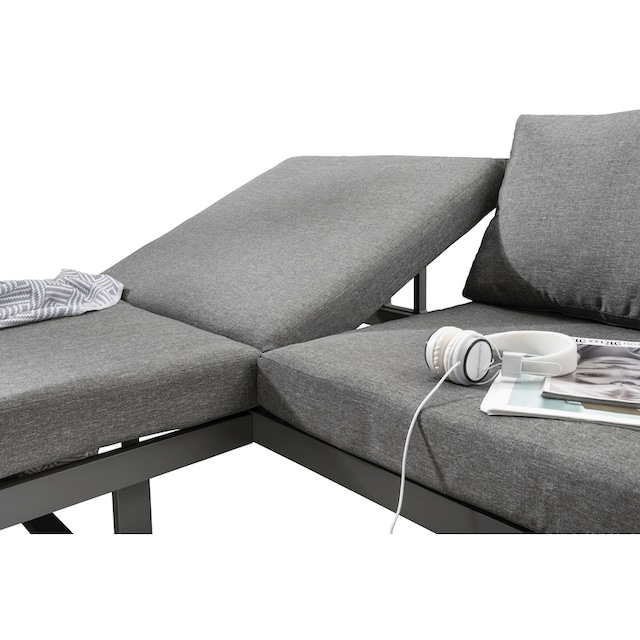 Destiny Gartenlounge-Set »SEA POINT«, (Set, 15 tlg.), Ecklounge, variabel,  Tisch verstellb. 110 x 58 x 45/68 cm | BAUR