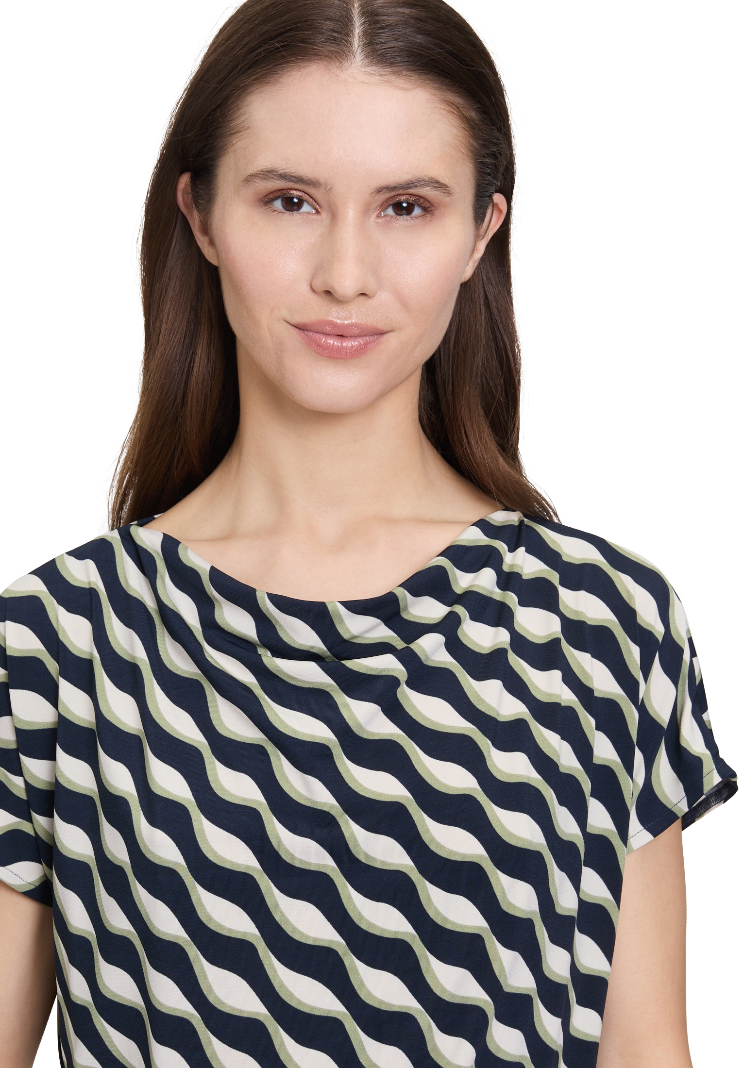 Betty Barclay Kurzarmshirt »Betty Barclay Printshirt mit Wasserfallausschnitt«, (1 tlg.)