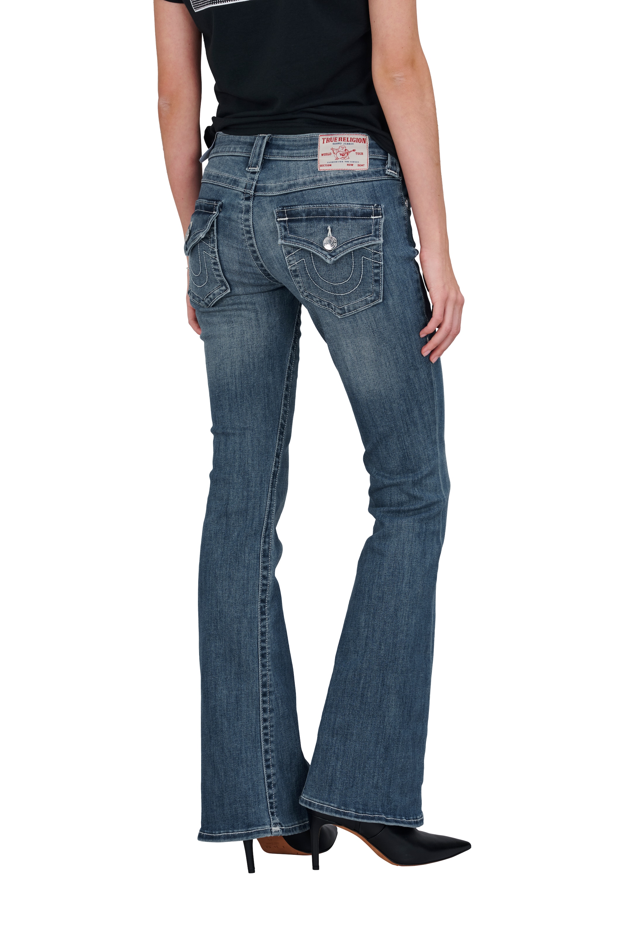 True Religion Bootcut-Jeans »JOEY LR FLARE FLAP« Baumwollmischung, Flared fit