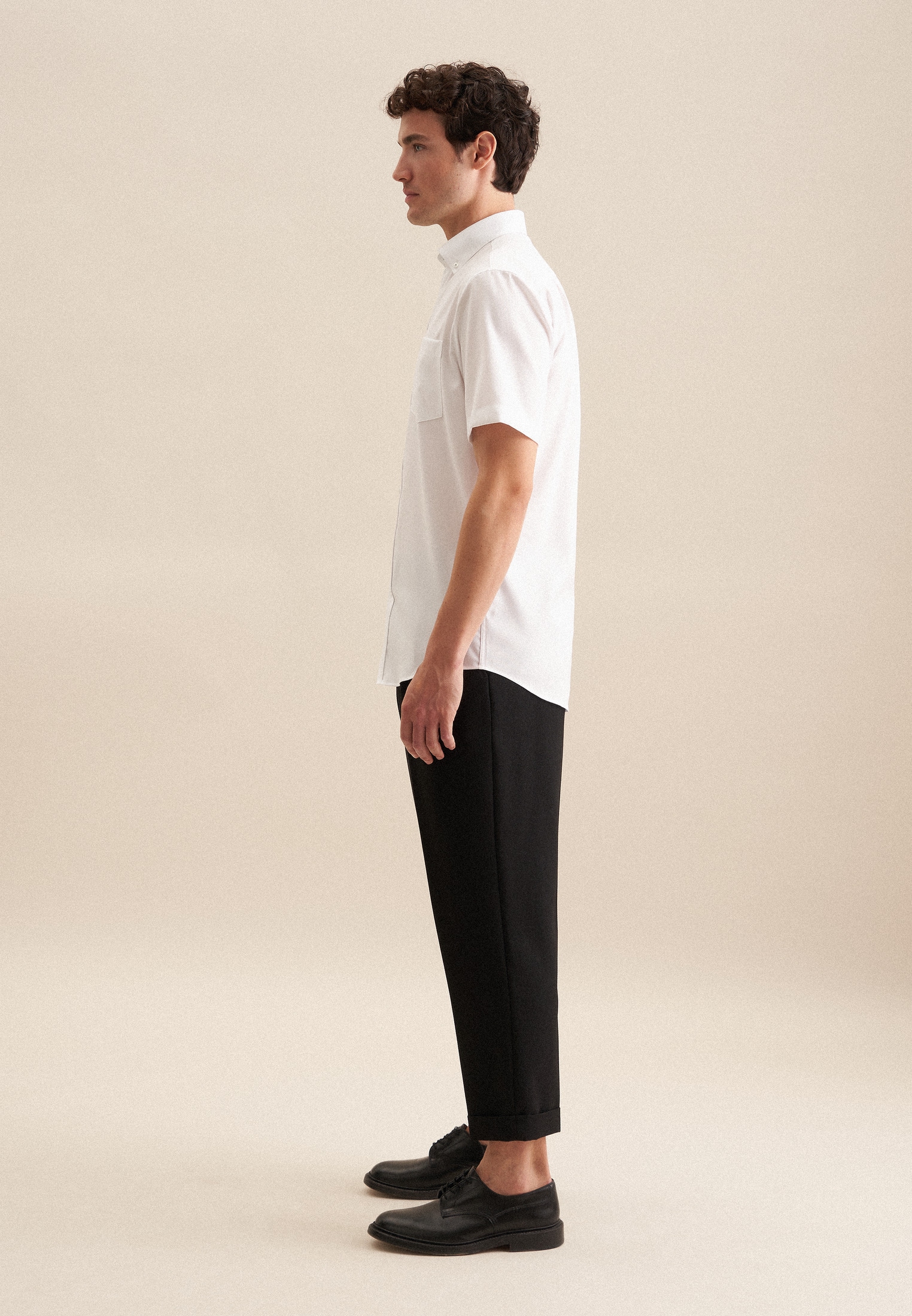 seidensticker Businesshemd »Regular«, Regular Kurzarm Button-Down-Kragen Struktur