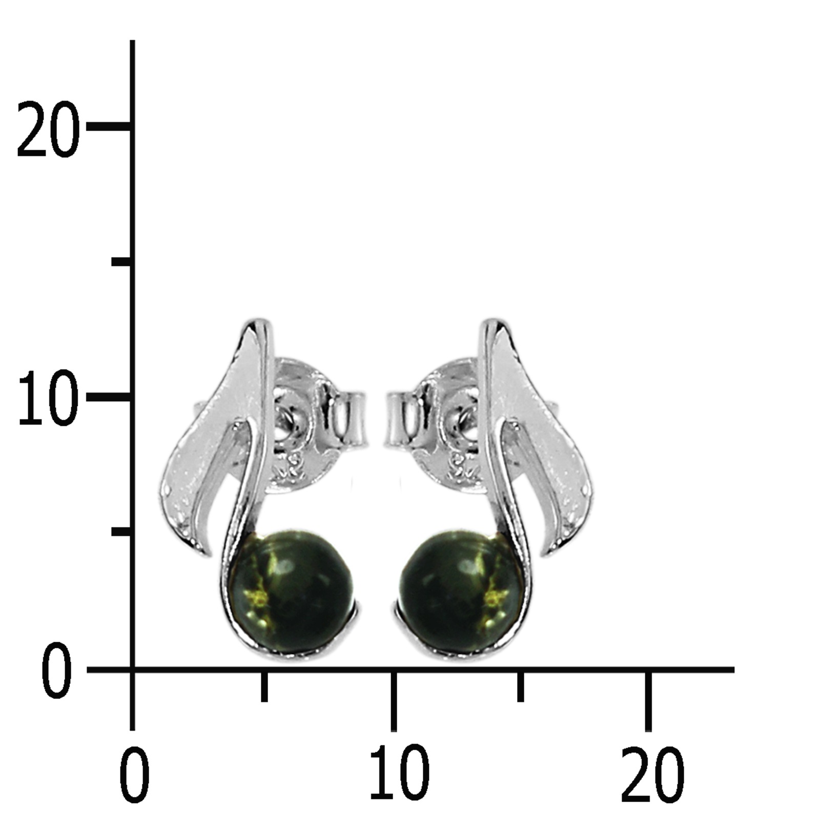 OSTSEE-SCHMUCK Paar Ohrstecker »Ostsee-Schmuck Ohrstecker Note grün Ohrstecker Note grün«