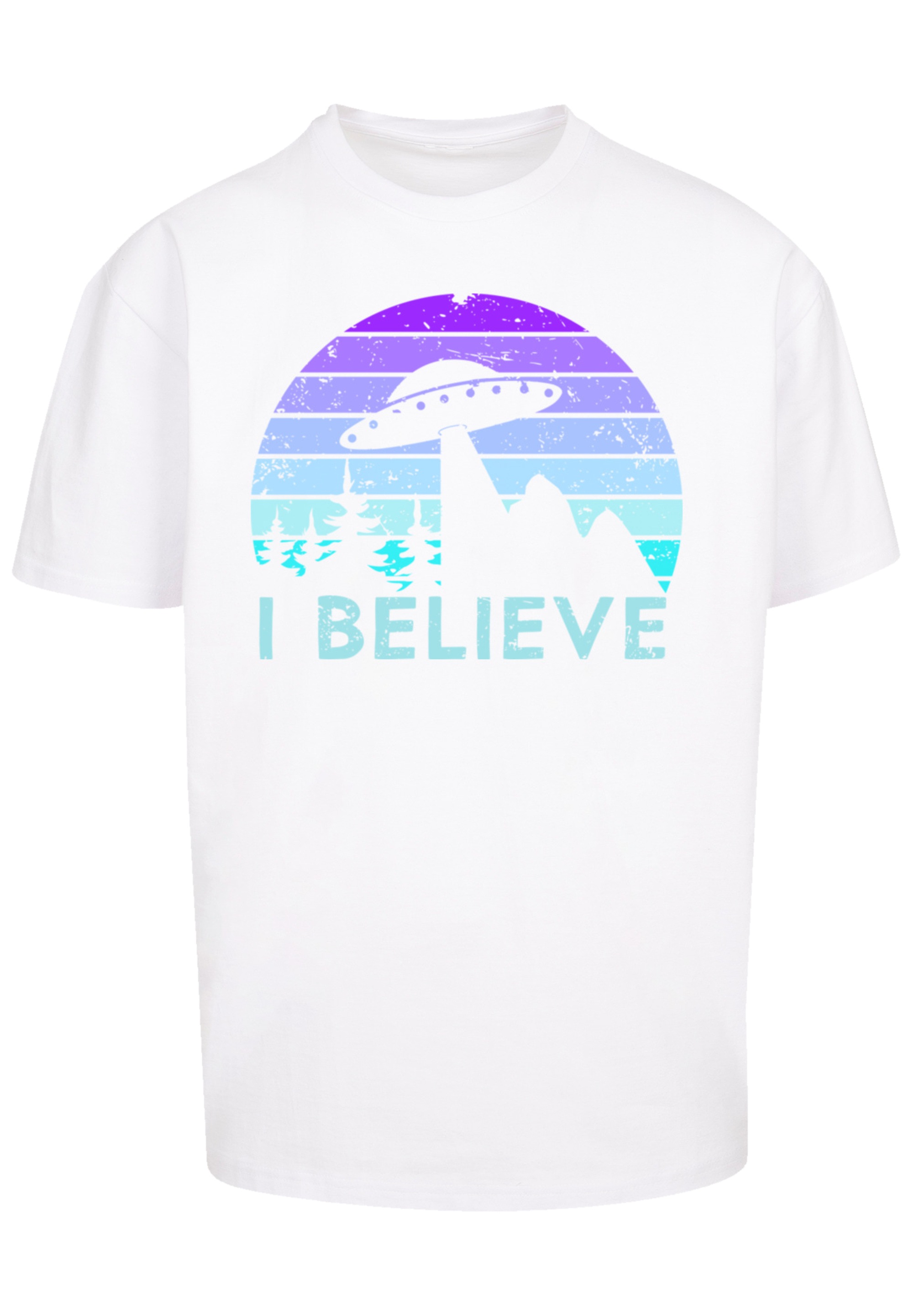 F4NT4STIC T-Shirt »I BELIEVE UFO Alien Raumschiff Retro«, Premium Qualität