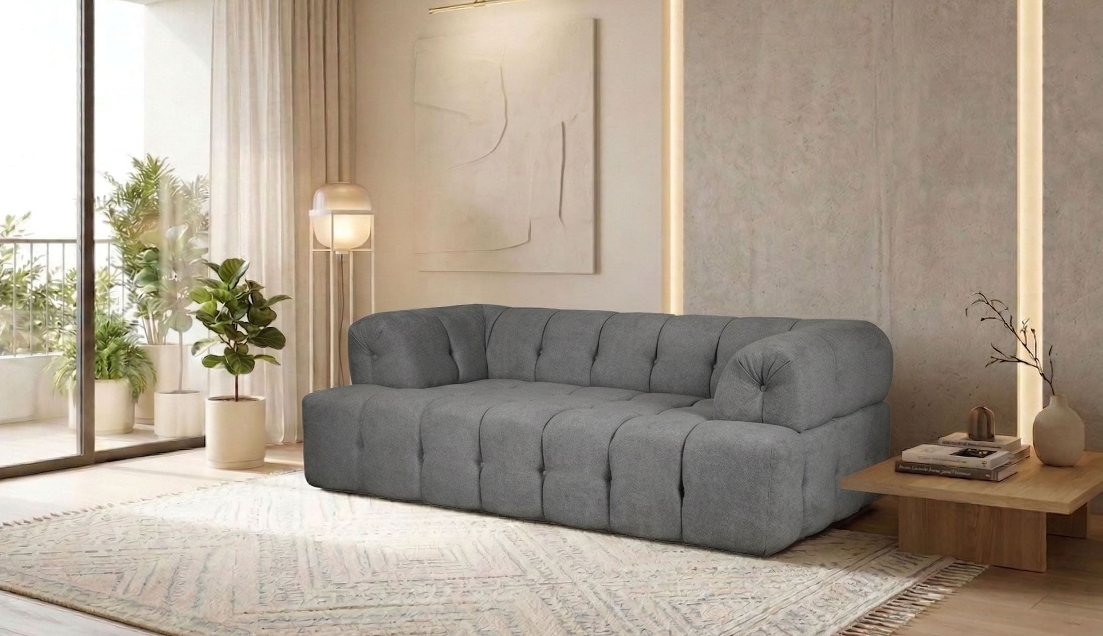 Home affaire 2-Sitzer "APERIRE Design-Sofa, moderne Steppung, Breite 180 cm" mit Wellenunterfederung, gemütlich und modern, komfortables Sitzgefühl