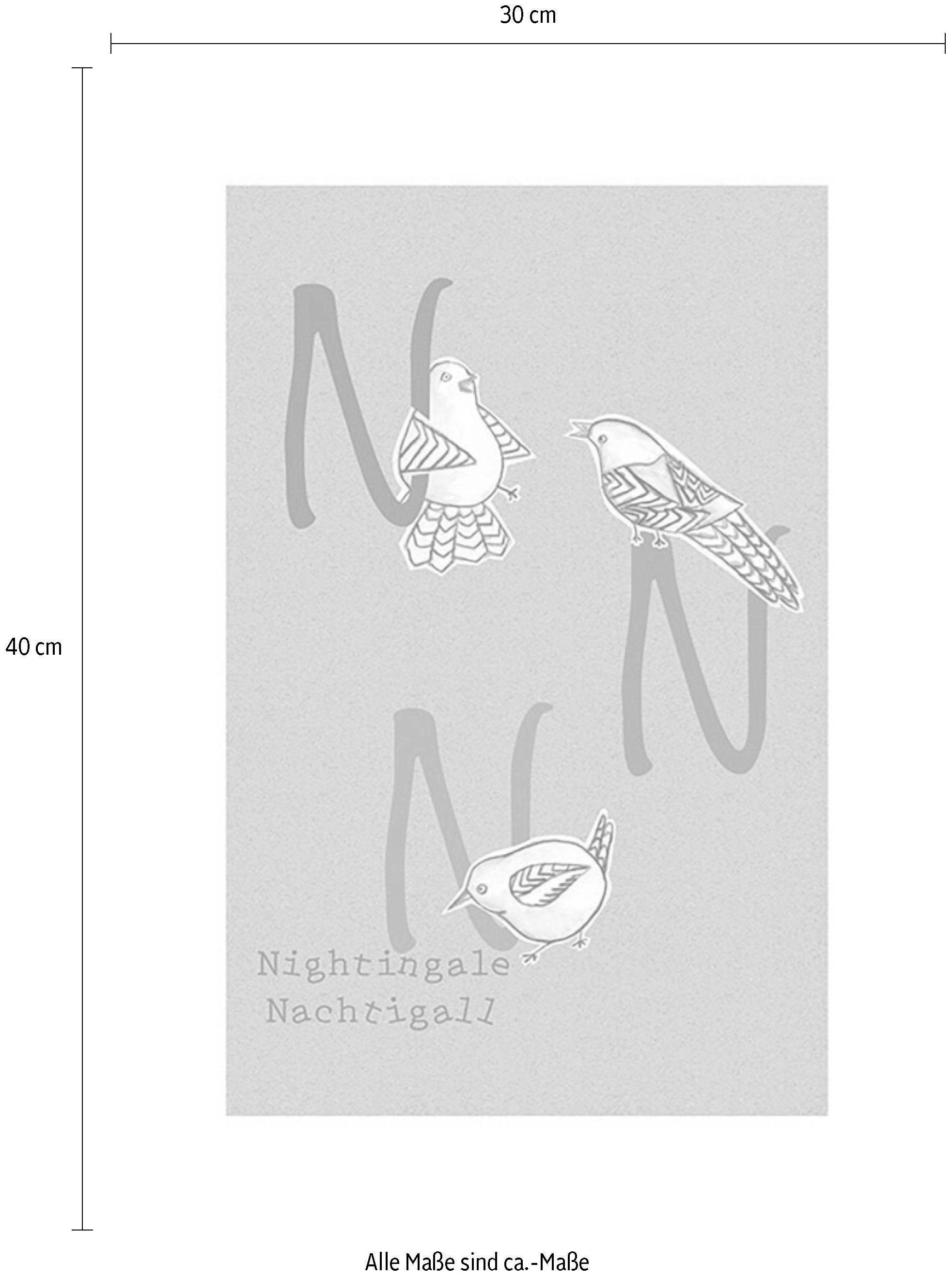 Komar Bild »ABC Animal N« Buchstaben 1 Stk. tlg. Wandbild zur Dekoration - ohne Rahmen