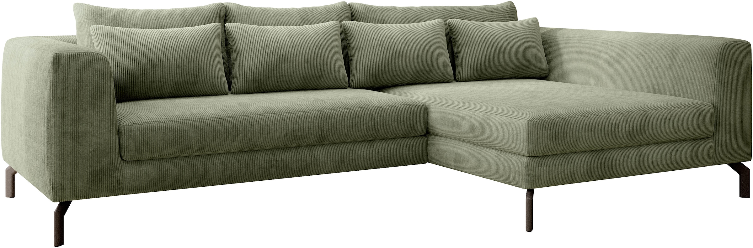 Ecksofa »Cross, mit softem Sitz, L-Form, wendbare Zierkissen, Breite 284 cm«, Couch...