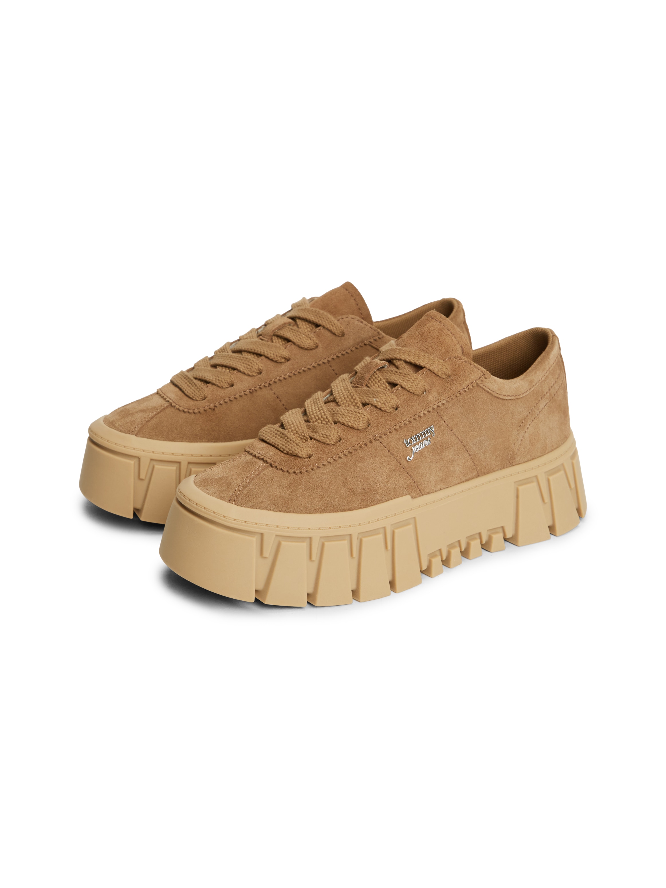 Tommy Jeans Plateausneaker "TJW PLATFORM SNEAKER SUEDE" Freizeitschuh, Halbschuh, Schnürschuh mit markanter Plateausohle