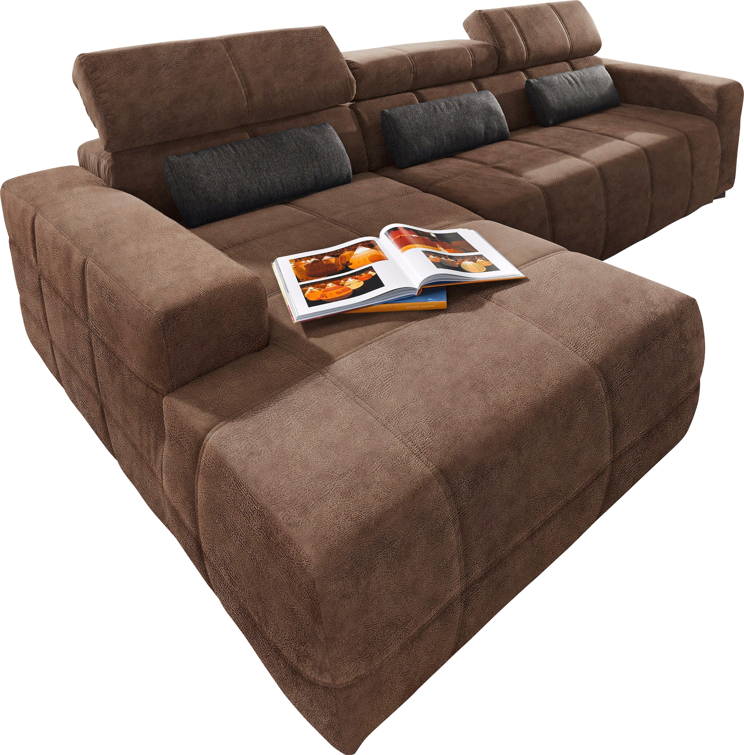 DOMO collection Ecksofa "Brandon B/T/H: 289/177/80 cm, whlw. mit Sitztiefen günstig online kaufen