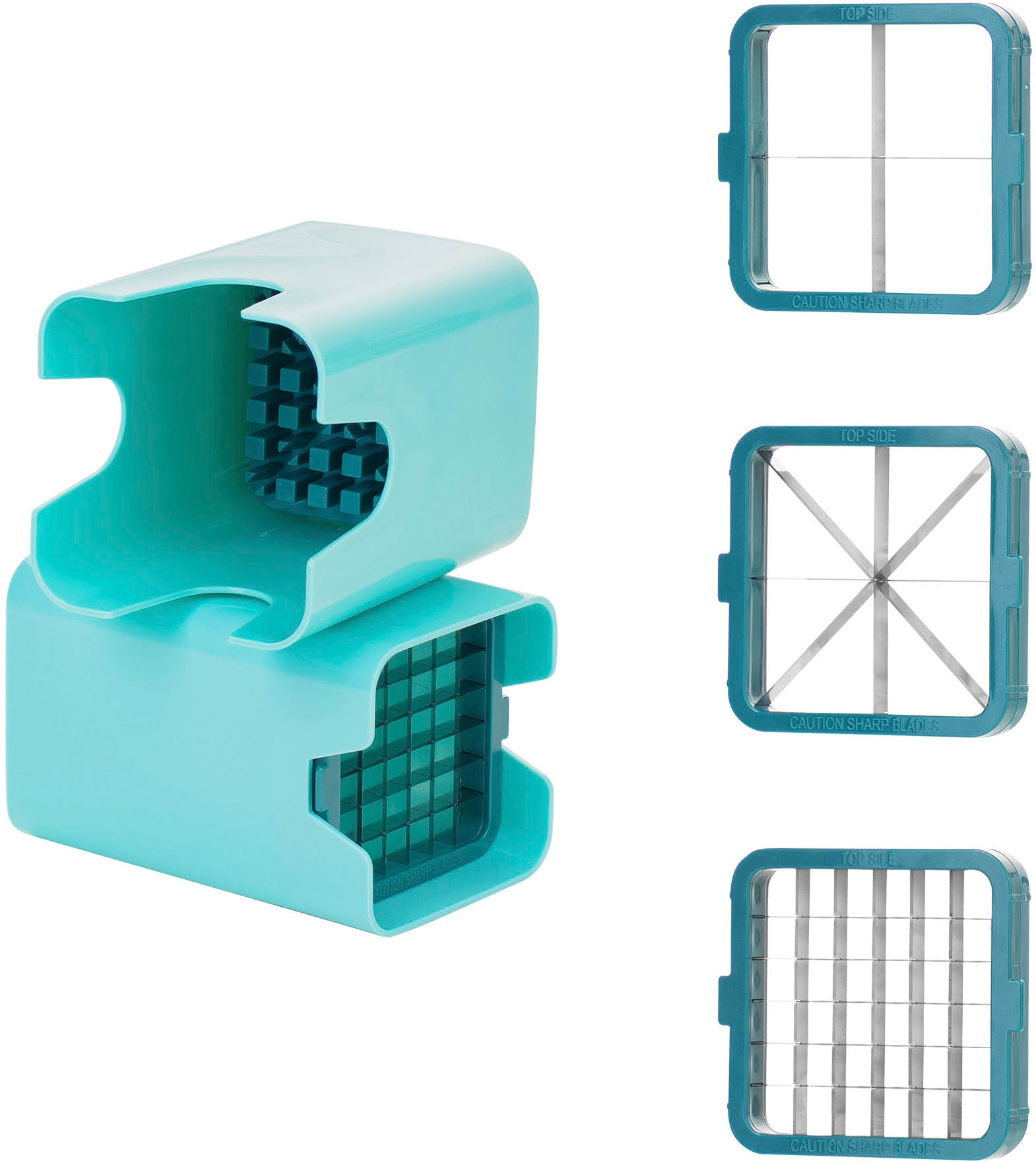 Genius Gemüseschneider »Genius Minis, Kombi-Set inkl. Edelstahl-Schüsseln, Set 19-tlg.«, 3 Schüsseln mit Deckel, Multihacker, Multischneider, Spiralschneider