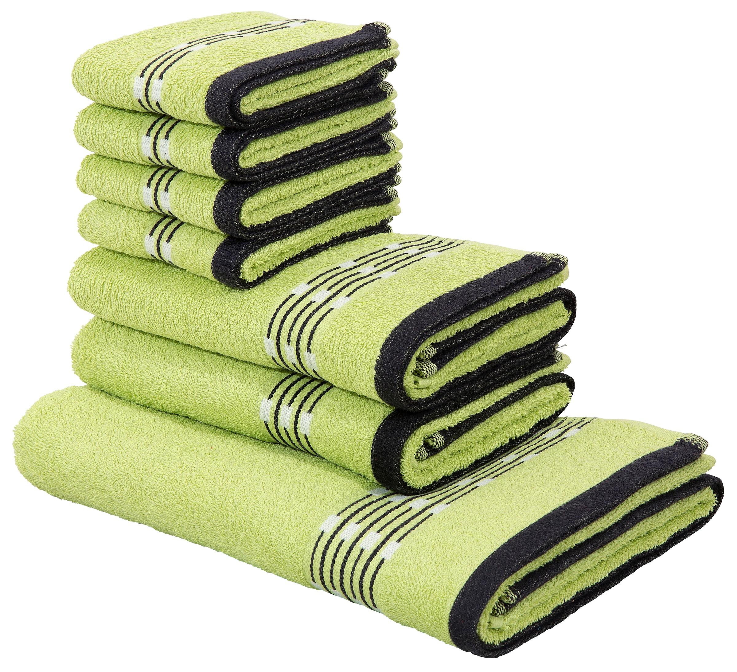 my home Handtuch Set »Jonnie«, Handtücher bestellen Walkfrottee, Bordüre Handtuchset gemusterter 7 aus Set, tlg., mit 100% Baumwolle, | BAUR