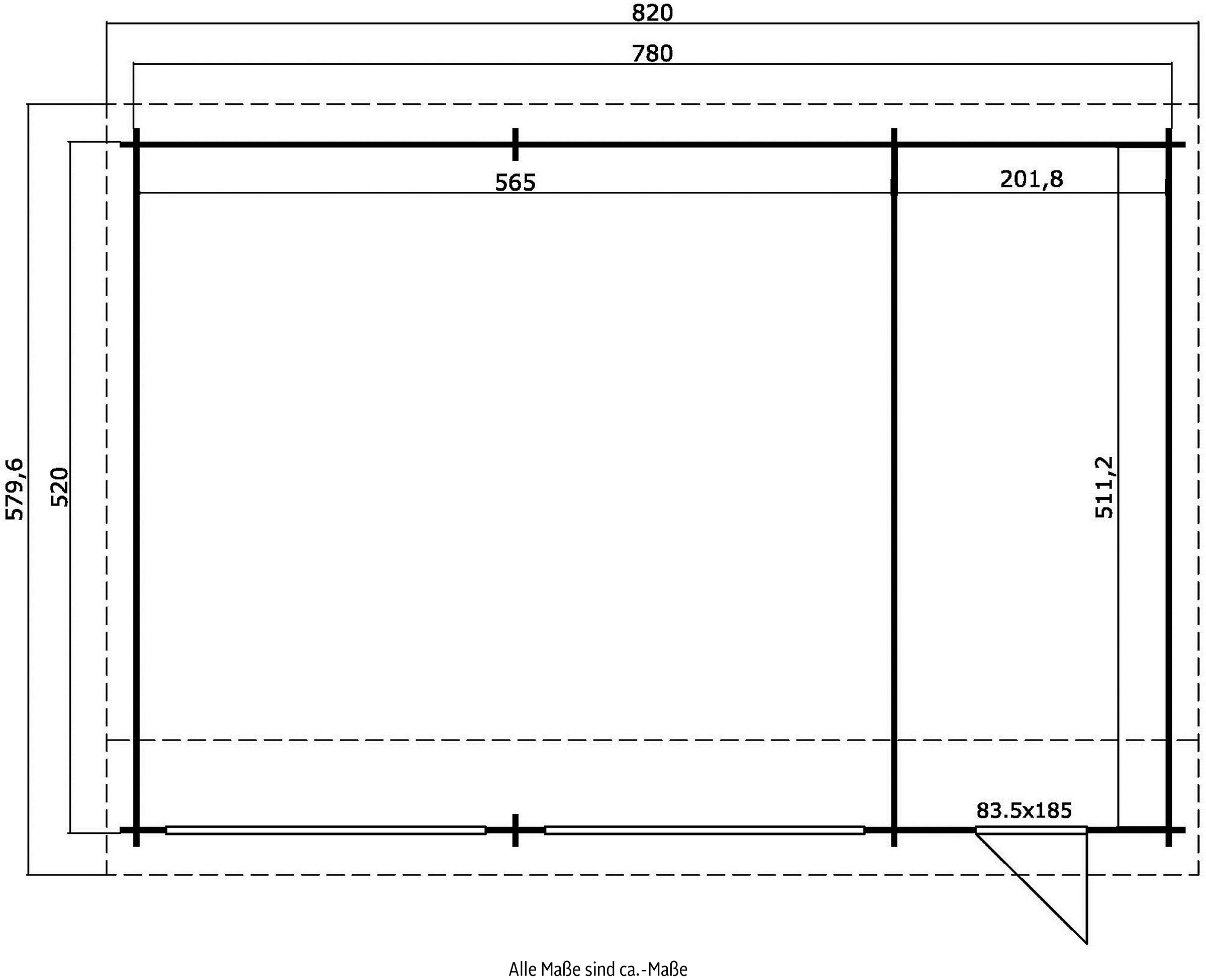 LASITA MAJA Garage »Hawaii«, (Set, für 2 Fahrzeuge geeignet), Garage + 2 Schwingtoren