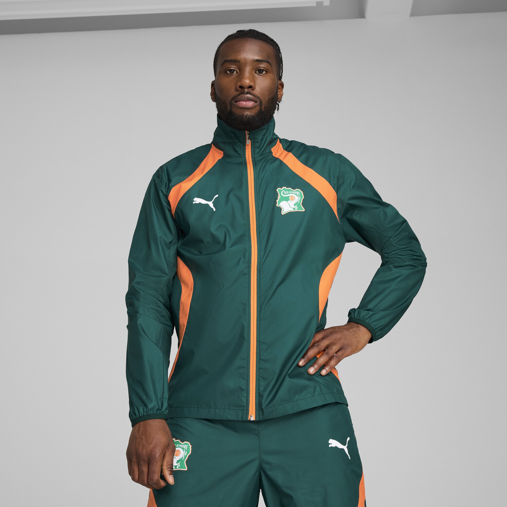 PUMA Trainingsjacke "Elfenbeinküste 2025 Gewebte Aufwärmjacke Herren" günstig online kaufen