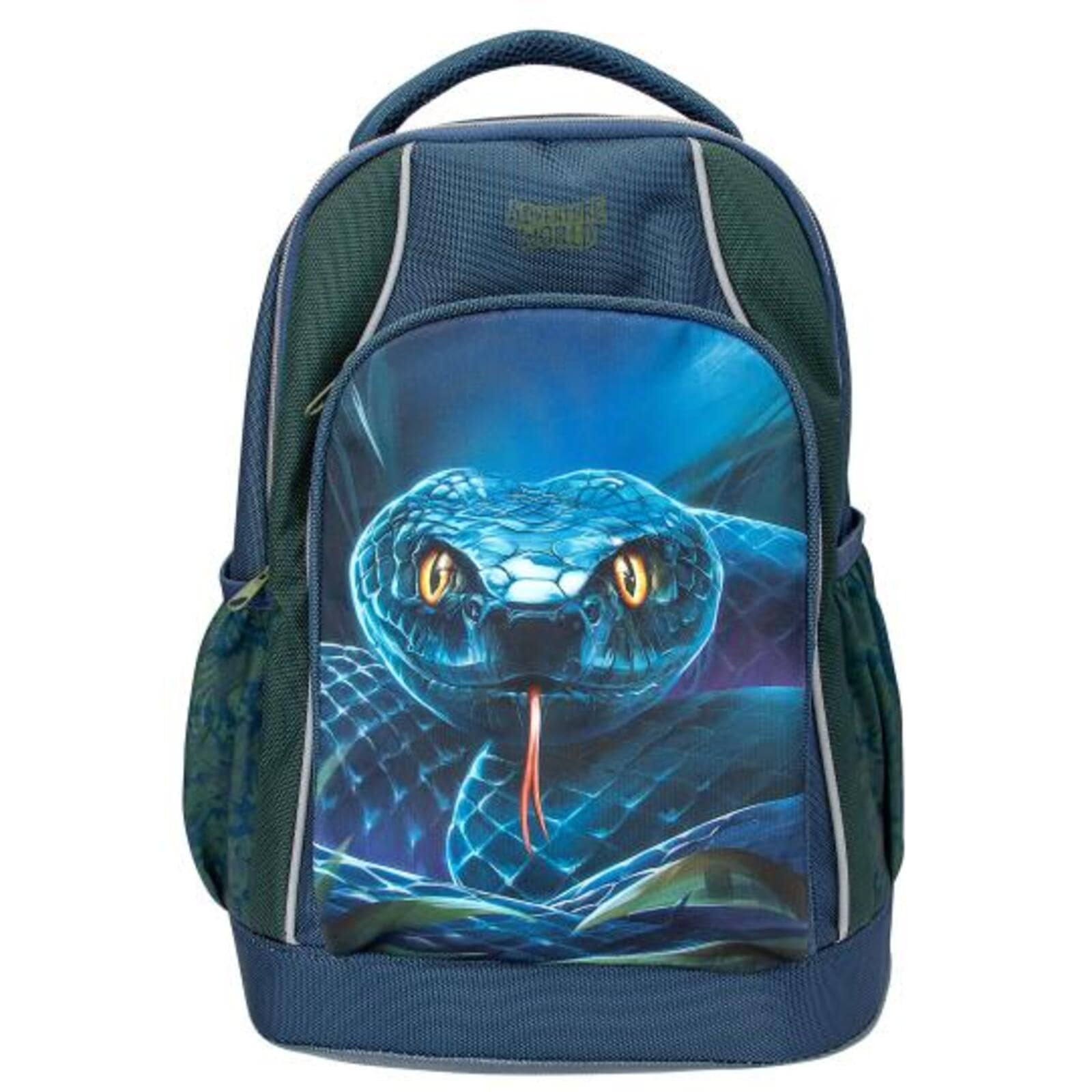 Depesche Rucksack "Schulrucksack Schlange Adventure World 19 x 30 x 40 cm blau-grün"