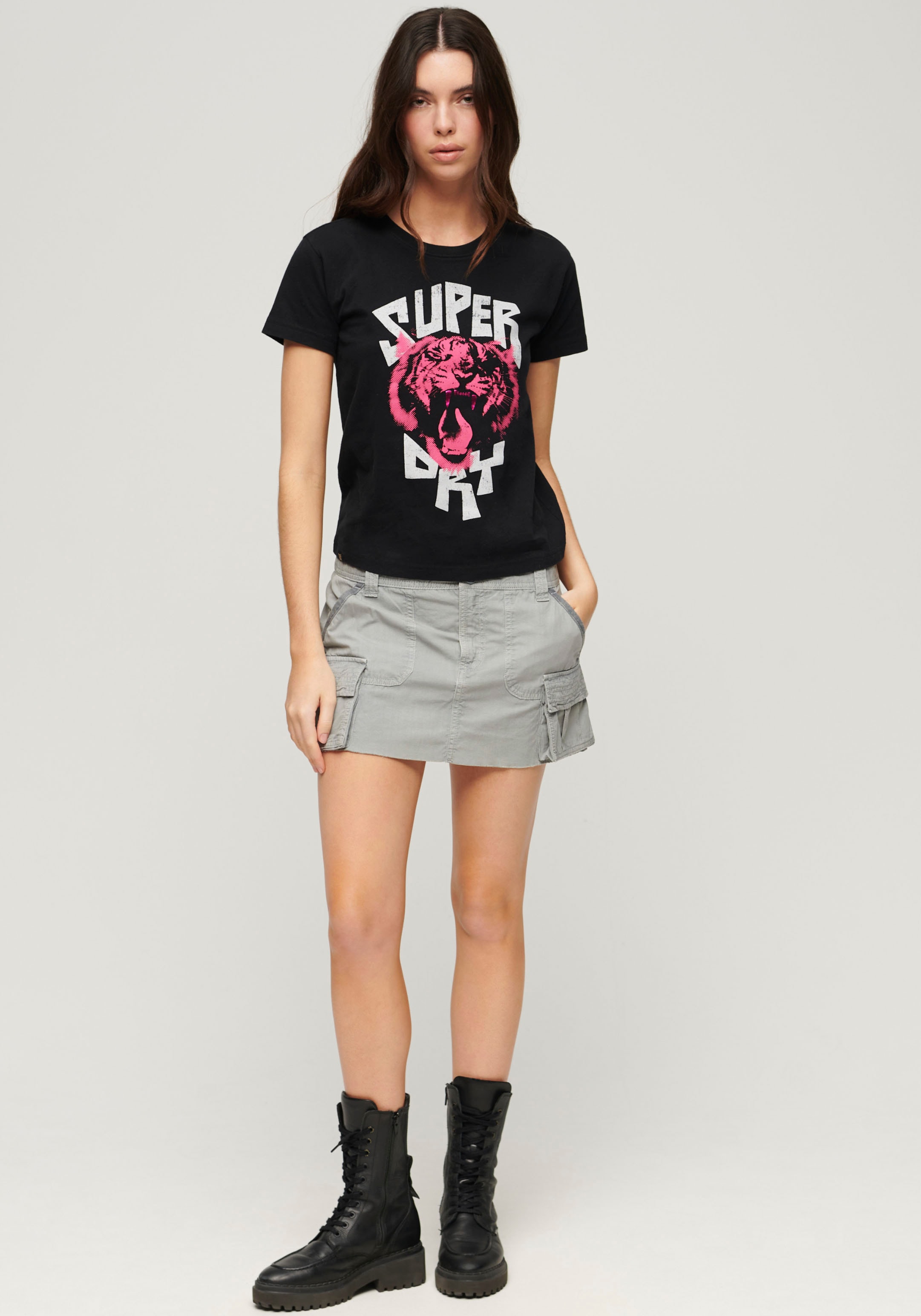 Superdry Kurzarmshirt »LO-FI ROCK GRAPHIC FITTED TEE«