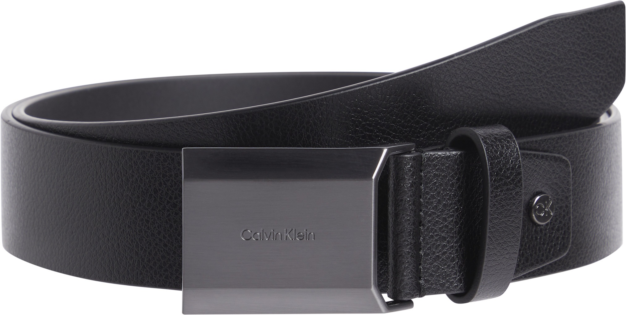 Calvin Klein Ledergürtel "ADJ BEVELED PLAQUE PB 35MM", mit geprägtem Logo günstig online kaufen