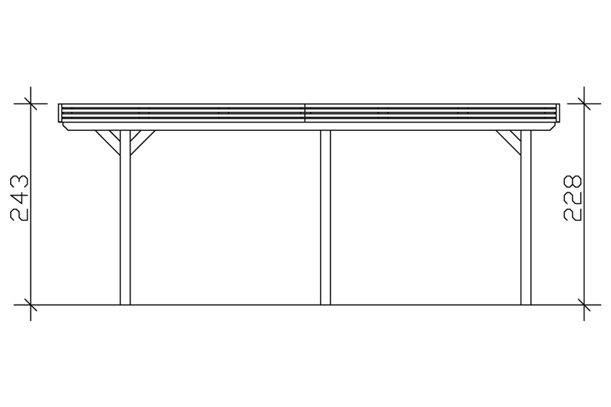 Skanholz Einzelcarport »Spessart« Leimholz 291 cm natur