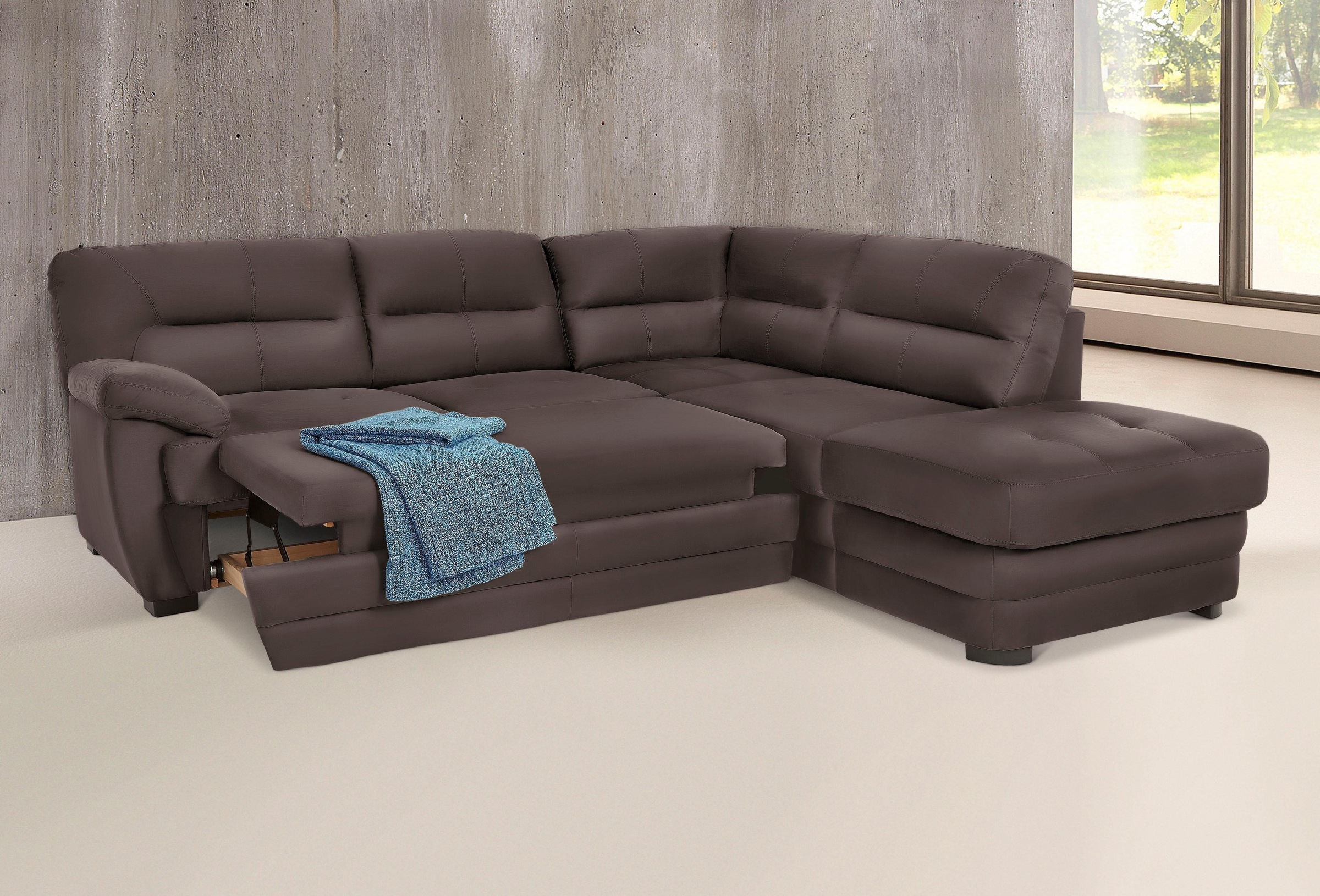 COTTA Polstergarnitur »Royale L-Form«, (Set), Set bestehend aus: Ecksofa & Hocker